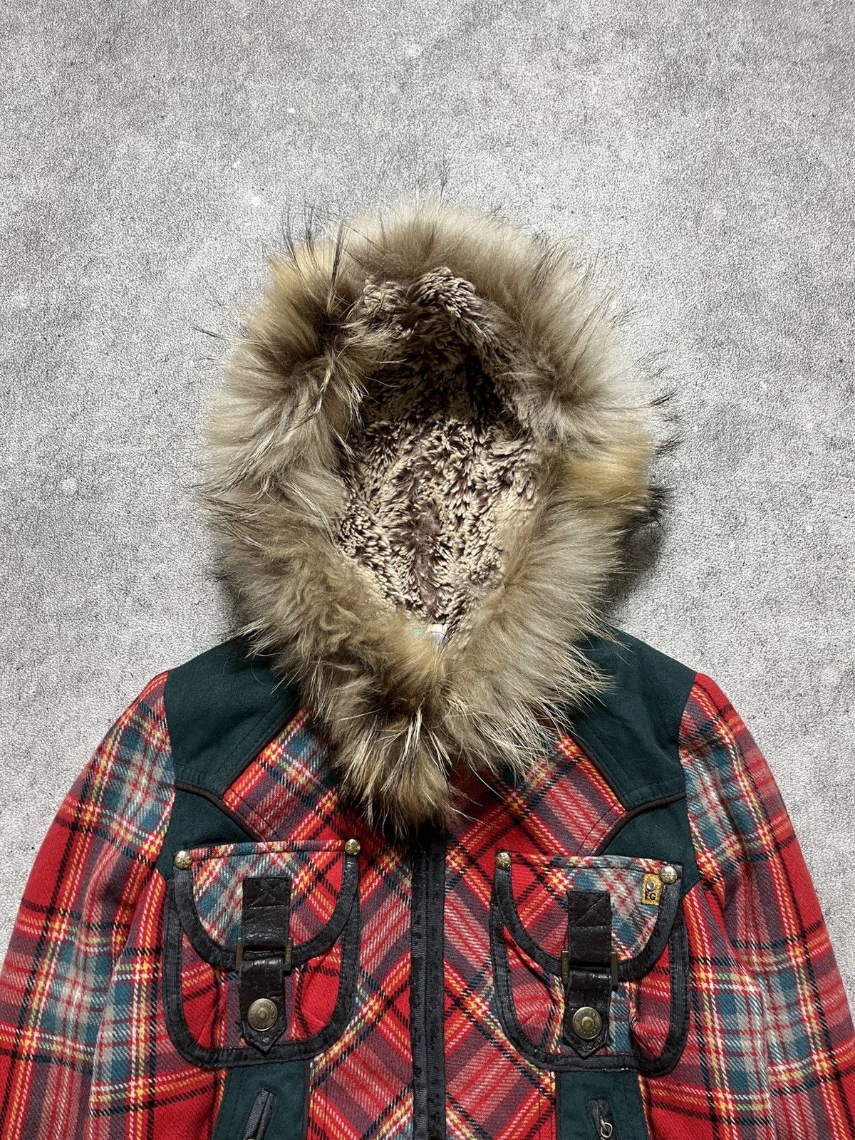 Japanese Brand ‼️SOLD‼️Egoist y2k Plaid Fur Jacket Size M / US 6-8 / IT 42-44 - 4 Thumbnail