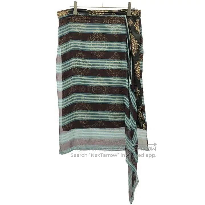 mosaic pattern silk half skirt.