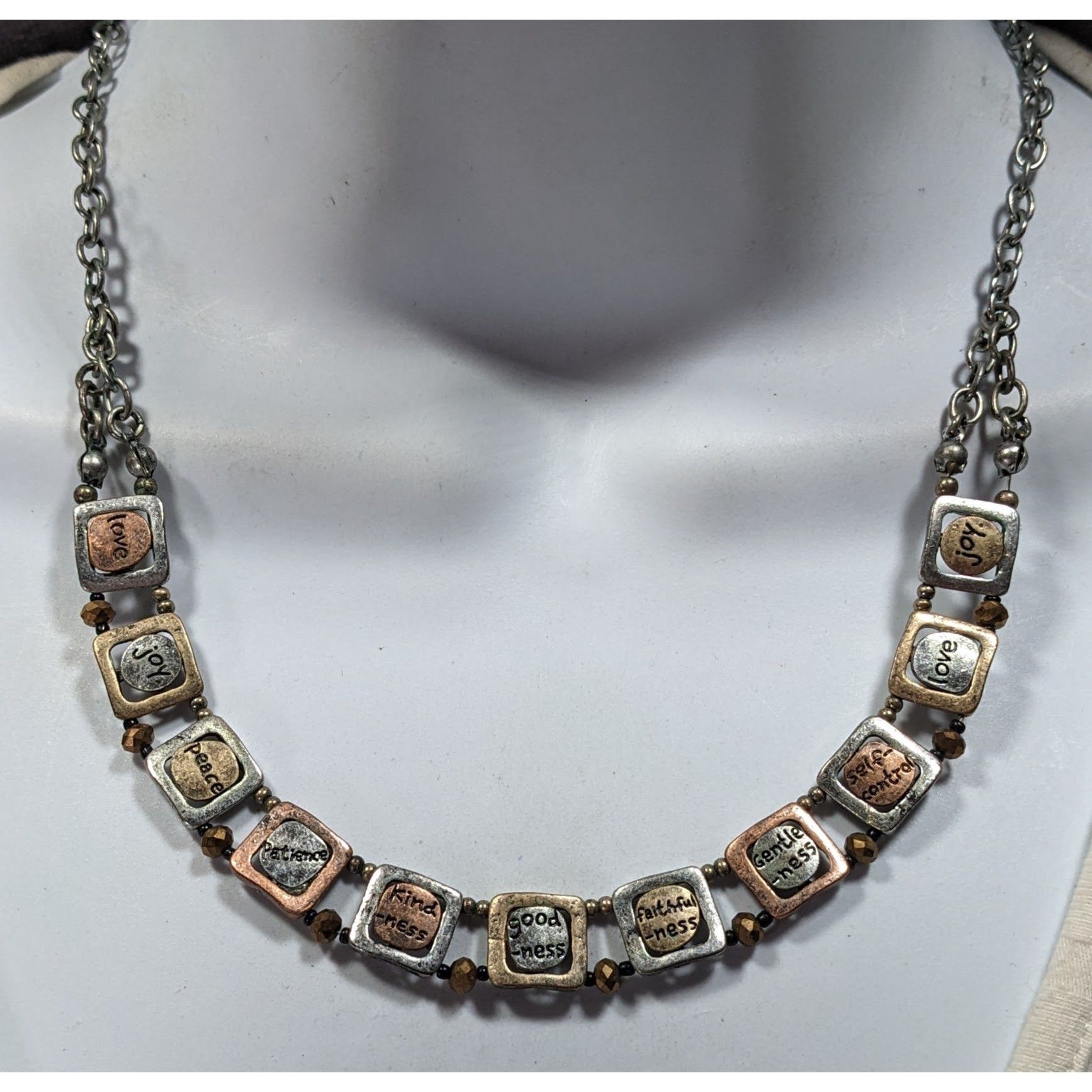 Other Rustic Distressed Words Of Affirmation Multi Metallic Neckla Size ONE SIZE - 2 Thumbnail