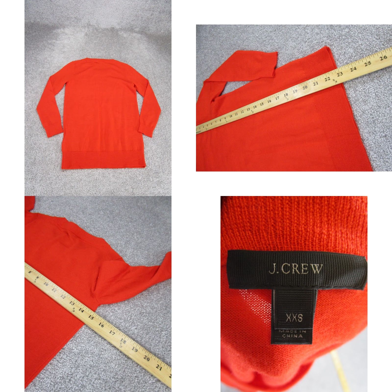 J.Crew J.Crew Womens 2X Extra Large Orange Merino Wool Sweater Size XXS / US 00 / IT 34 - 4 Thumbnail