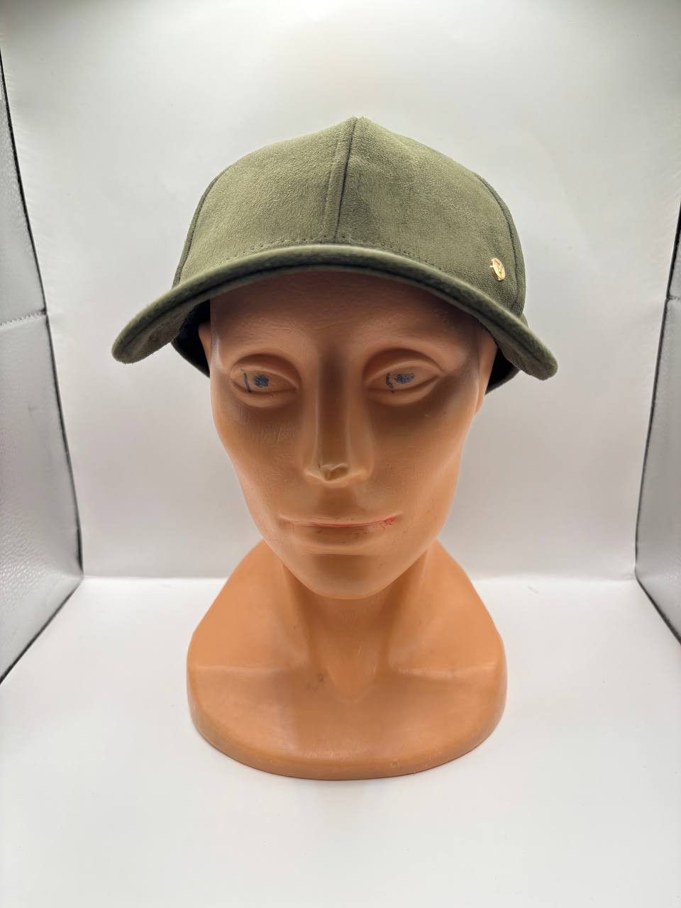 River Island River Island Suede Texture Cap-Olive Green w/Gold Hardware Size ONE SIZE - 1 Thumbnail