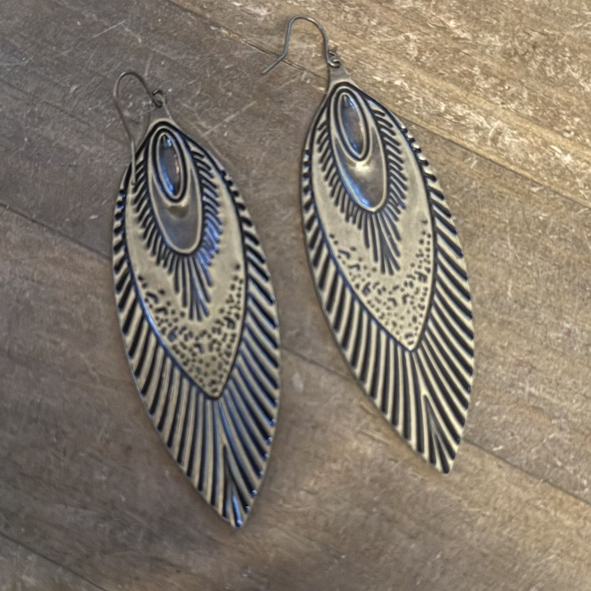 Other Enamel peacock feather dangle earrings Size ONE SIZE - 4 Thumbnail