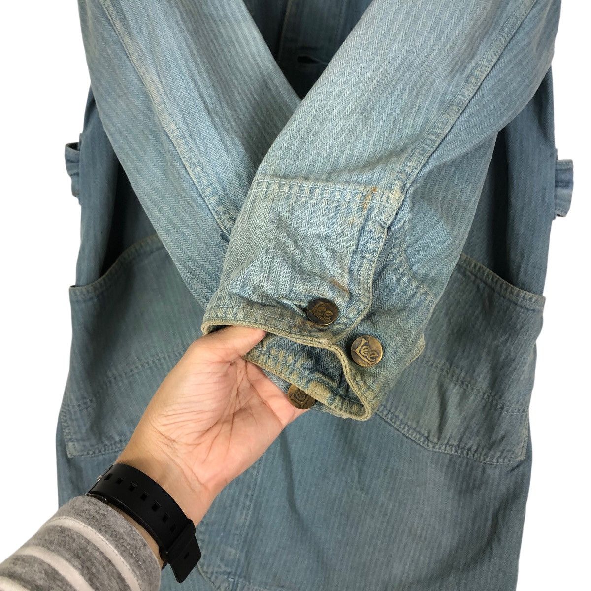Japanese Brand 🔥Vtg Long Jacket Denim Union Made Lee USA Size US M / EU 48-50 / 2 - 13 Thumbnail
