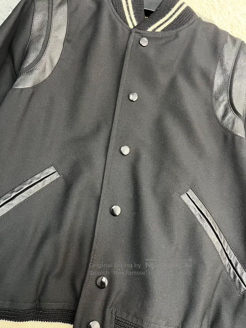 Saint Laurent Paris Saint Laurent Paris Sheepskin Mixed Baseball Jacket Size M / US 6-8 / IT 42-44 - 4 Thumbnail