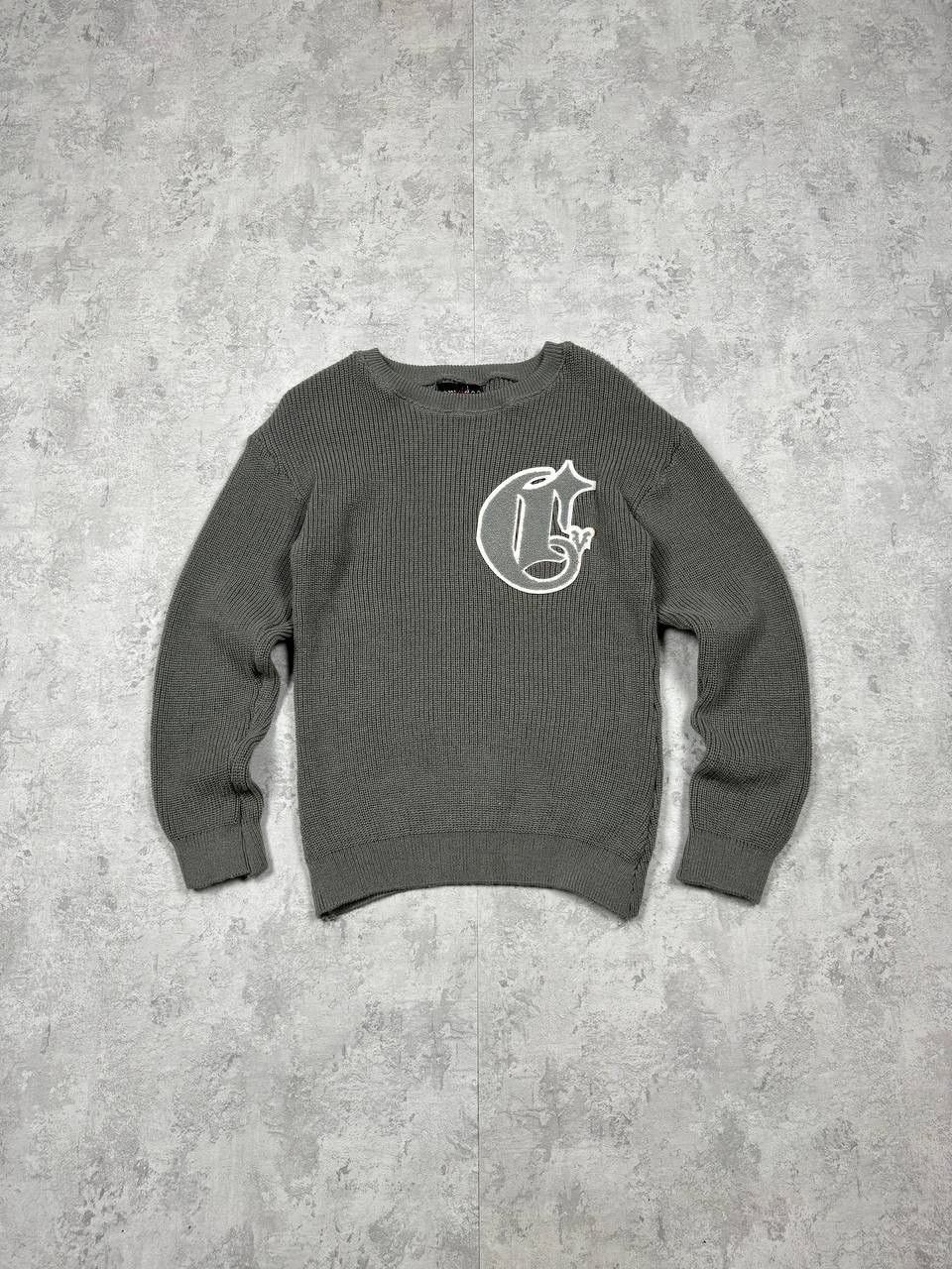 Corvidae Gray Knitted Sweater Big Logo Size L