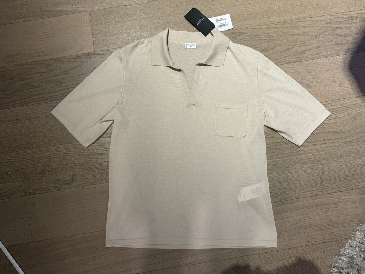 Yves Saint Laurent Johnny-Collar Knit Polo Shirt Size US L / EU 52-54 / 3 - 3 Thumbnail
