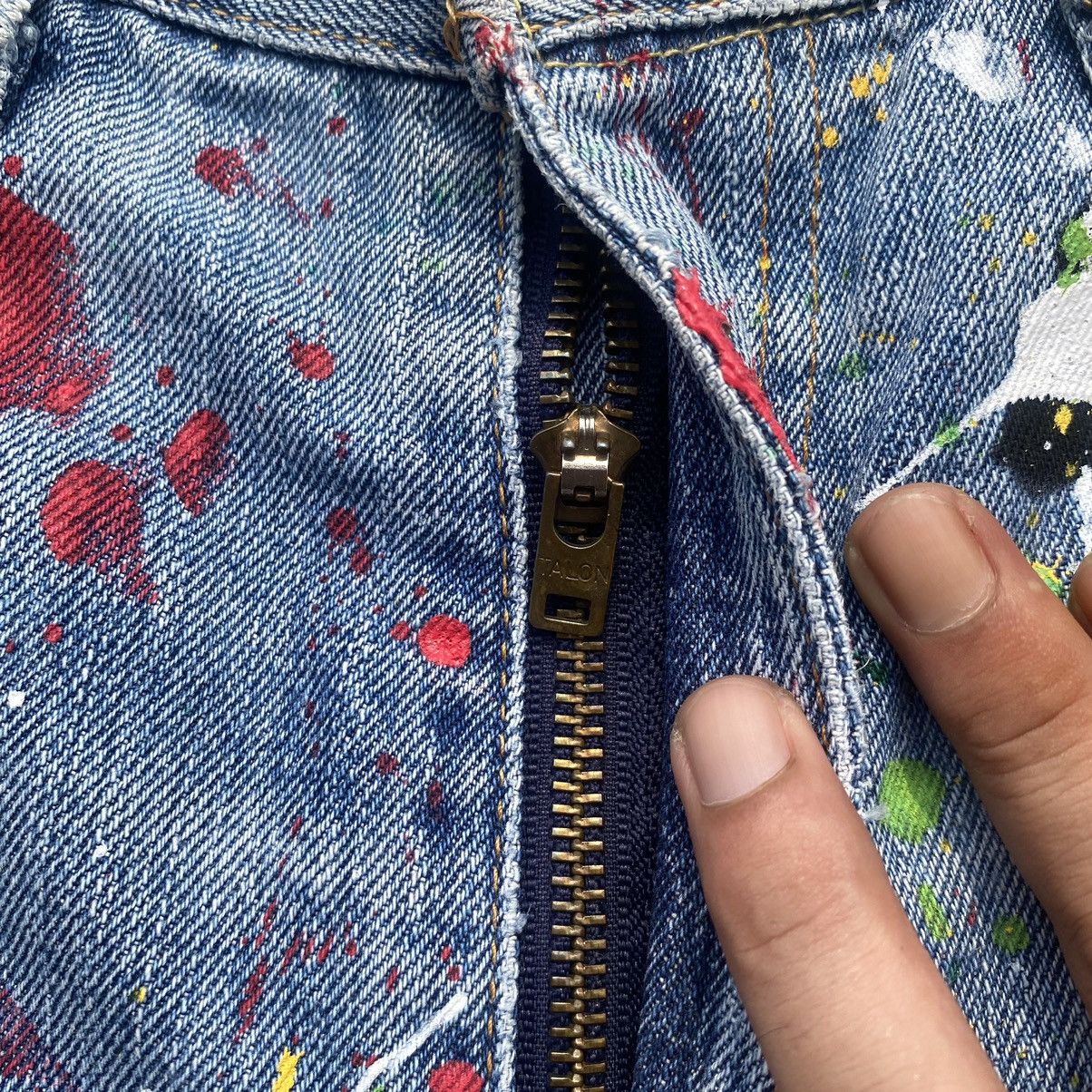 Levi's Vintage Levis 502 “E” Selvedge Splatter Light Denim Jeans Size US 29 - 6 Thumbnail
