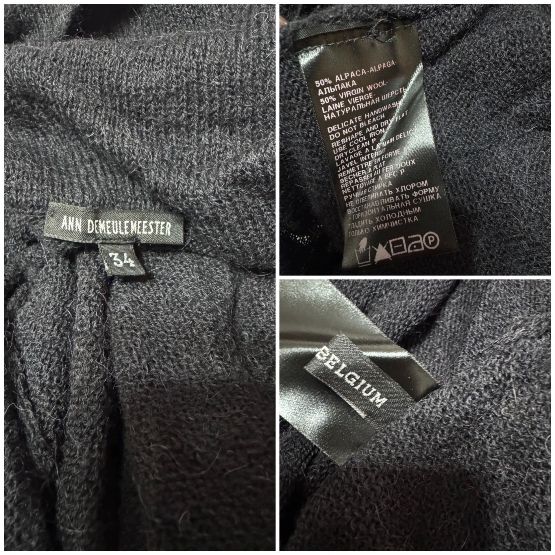 Ann Demeulemeester Ann Demeulemeester 00s Alpaca Wool Irregular Collar Coat Size US S / EU 44-46 / 1 - 8 Thumbnail