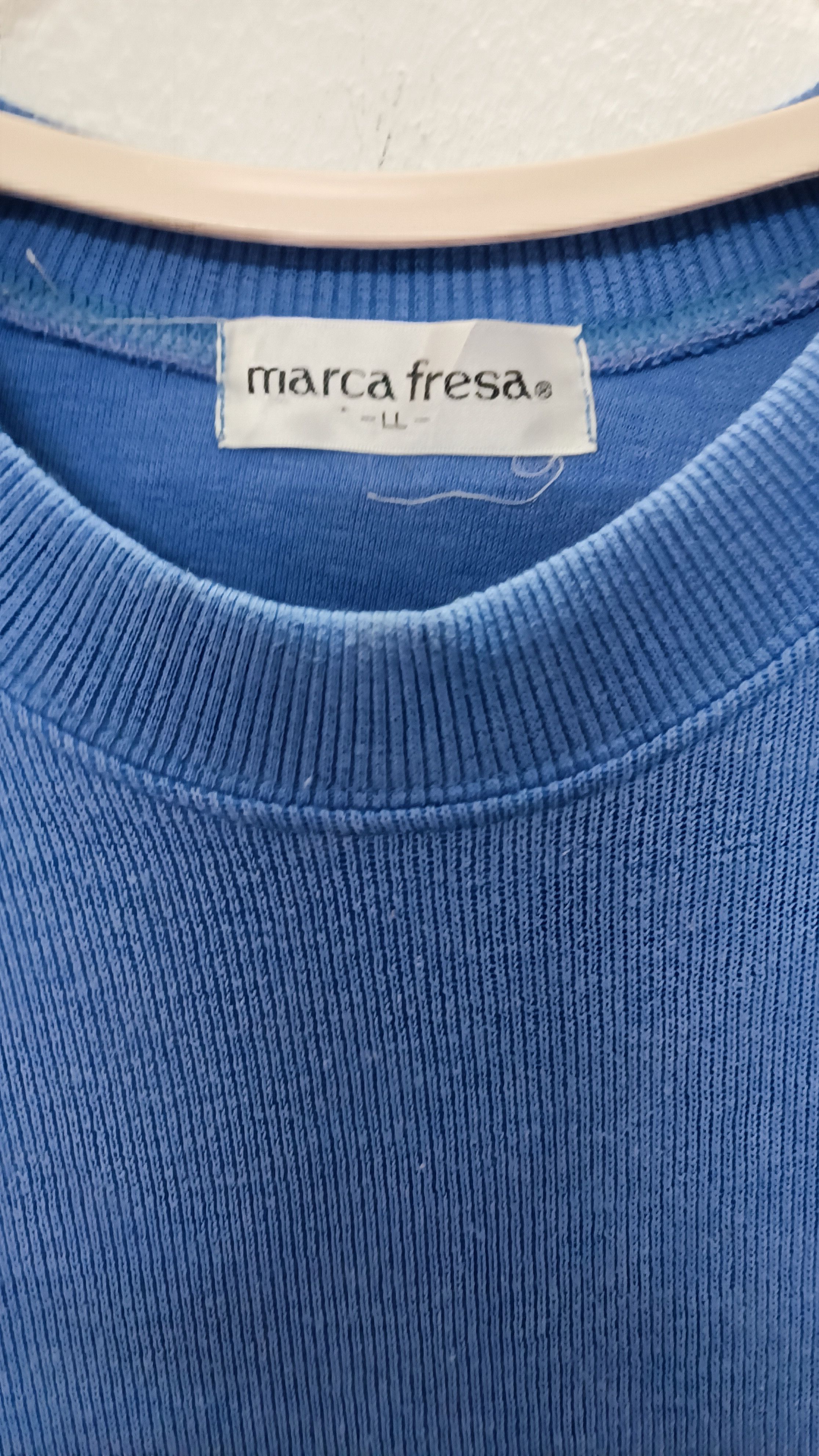 Designer × French Connection × Vintage Marca Fresa Blue Vintage Look Sweatshirts Size US L / EU 52-54 / 3 - 2 Thumbnail