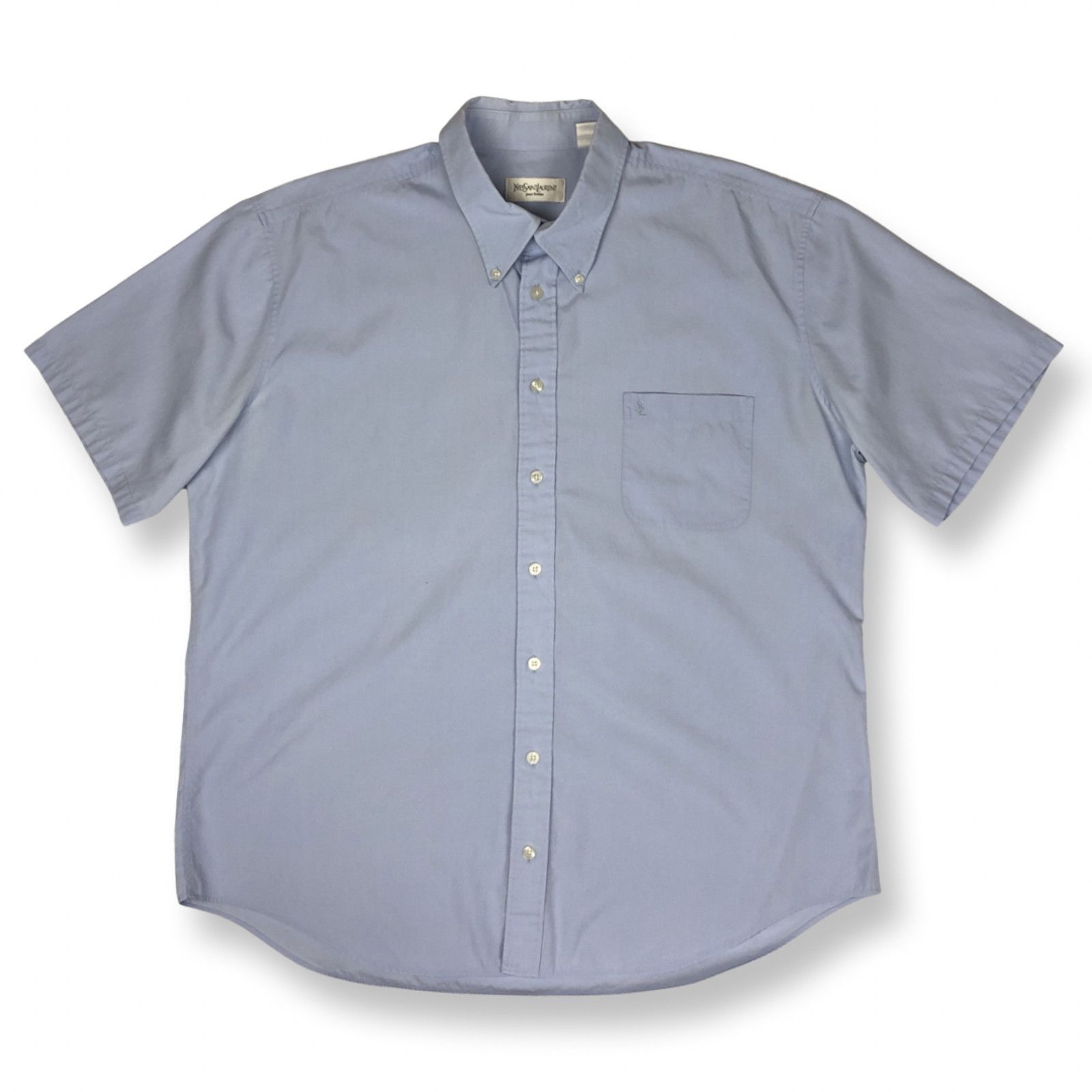Yves Saint Laurent Yves Saint Laurent YSL Logo Blue Shirt Size US XL / EU 56 / 4 - 2 Thumbnail