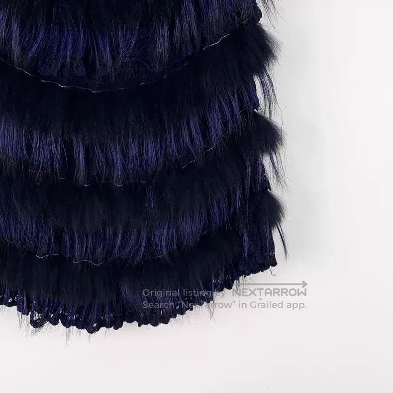 Dior Dior Dark blue fox fur round neck sleeveless dress Size S / US 4 / IT 40 - 4 Thumbnail