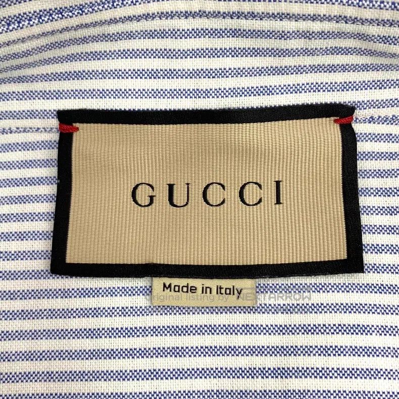 Gucci Gucci Colour-blocked striped bear embroidered cotton lapel Size US M / EU 48-50 / 2 - 5 Thumbnail