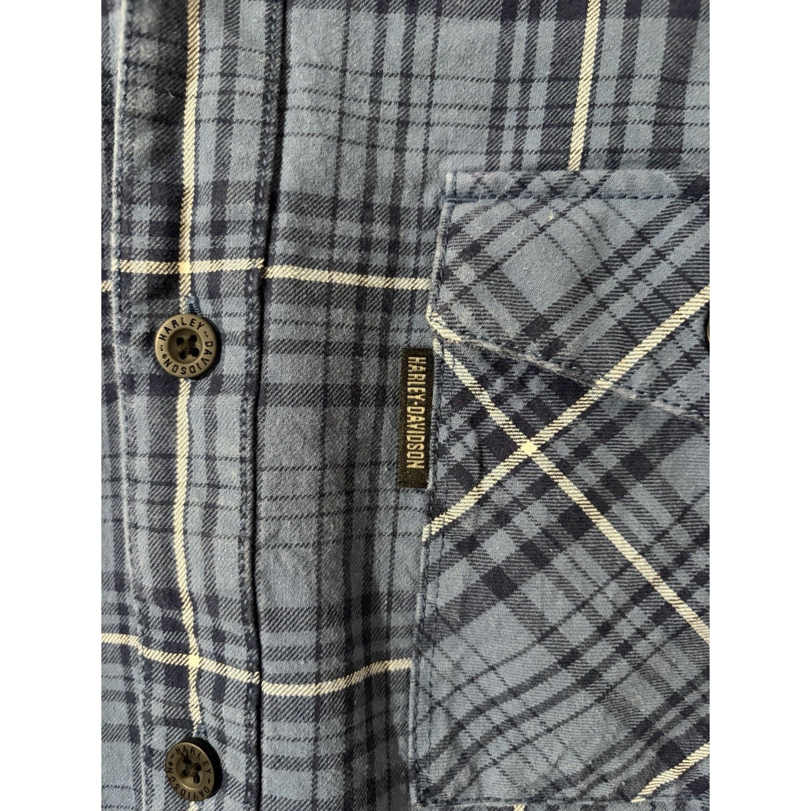 Harley Davidson Harley Davidson Essence Flannel Sz L Blue Motorcycle Biker Size US L / EU 52-54 / 3 - 3 Thumbnail