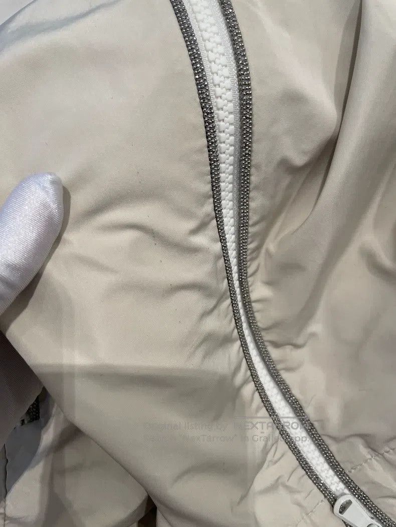 Brunello Cucinelli Brunello Cucinelli Beige Polyester Hooded Jacket Size US S / EU 44-46 / 1 - 8 Thumbnail