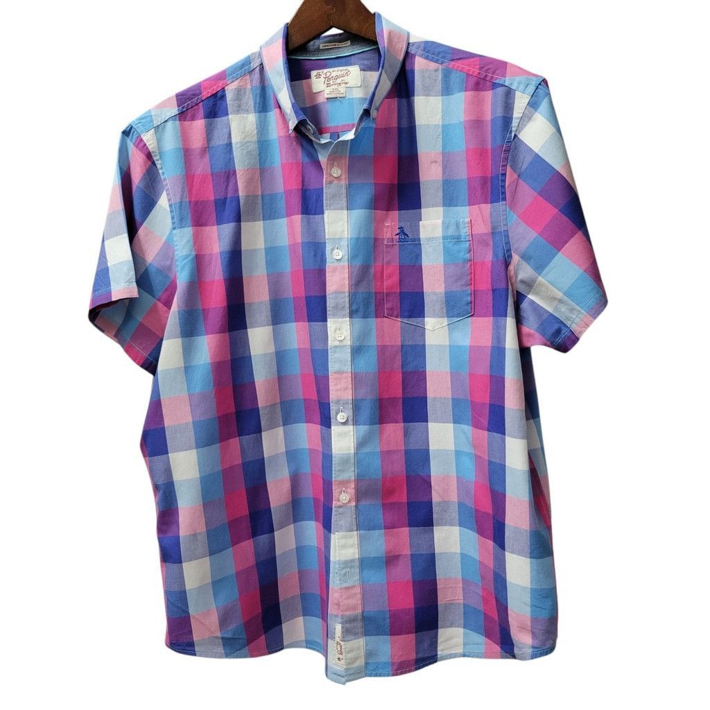 Other Penguin Men Heritage Slim-Fit Checkered Short Sleeves Shirt Size US XXL / EU 58 / 5 - 4 Thumbnail
