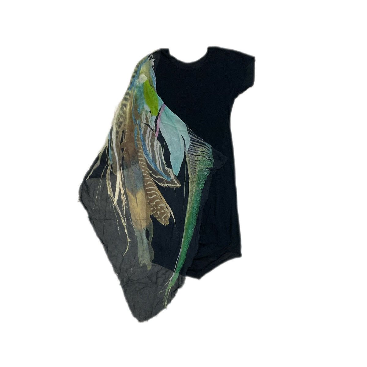 ?Rare Archived If Six Was Nine Wild Feathers Tee Asymmetric Short 