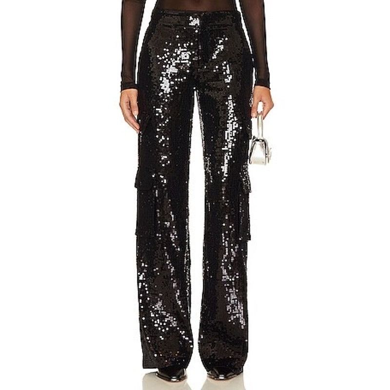 Alice + Olivia Alice + Olivia Hayes Sequin Cargo Pants black size 2 Size 26" / US 2 / IT 38 - 15 Thumbnail