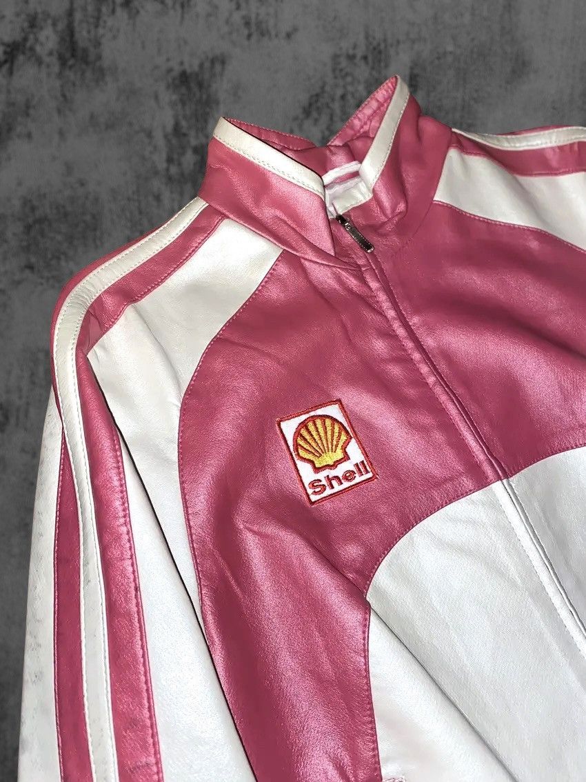Other Pink Racing SHELL Genuine Leather Vintage Moto Hype Jacket Size M / US 6-8 / IT 42-44 - 2 Thumbnail