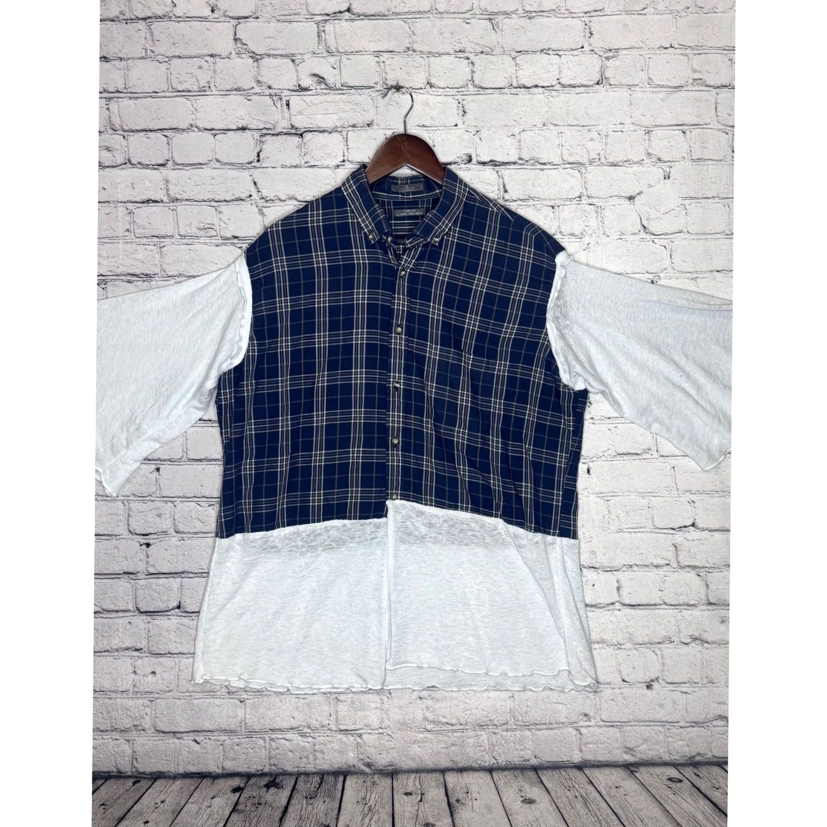 Van Heusen VINTAGE CORUM by VAN HEUSEN Womens XL Plaid Tunic Shirt Button Down Unique Design Size XL / US 12-14 / IT 48-50 - 2 Thumbnail