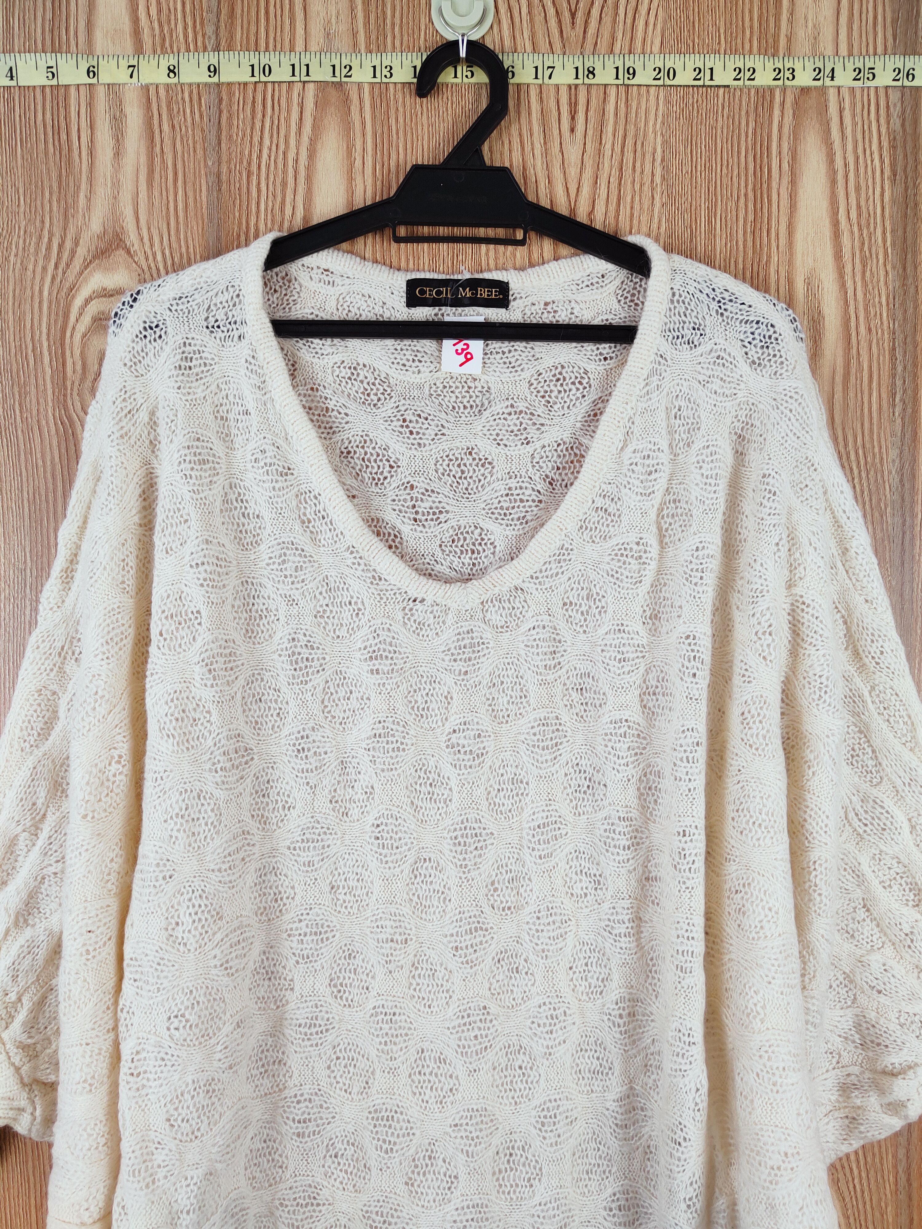 Designer × Homespun Knitwear × Japanese Brand Cecil McBee Cream Knitwear Sweatshirts #W139 Size M / US 6-8 / IT 42-44 - 2 Thumbnail