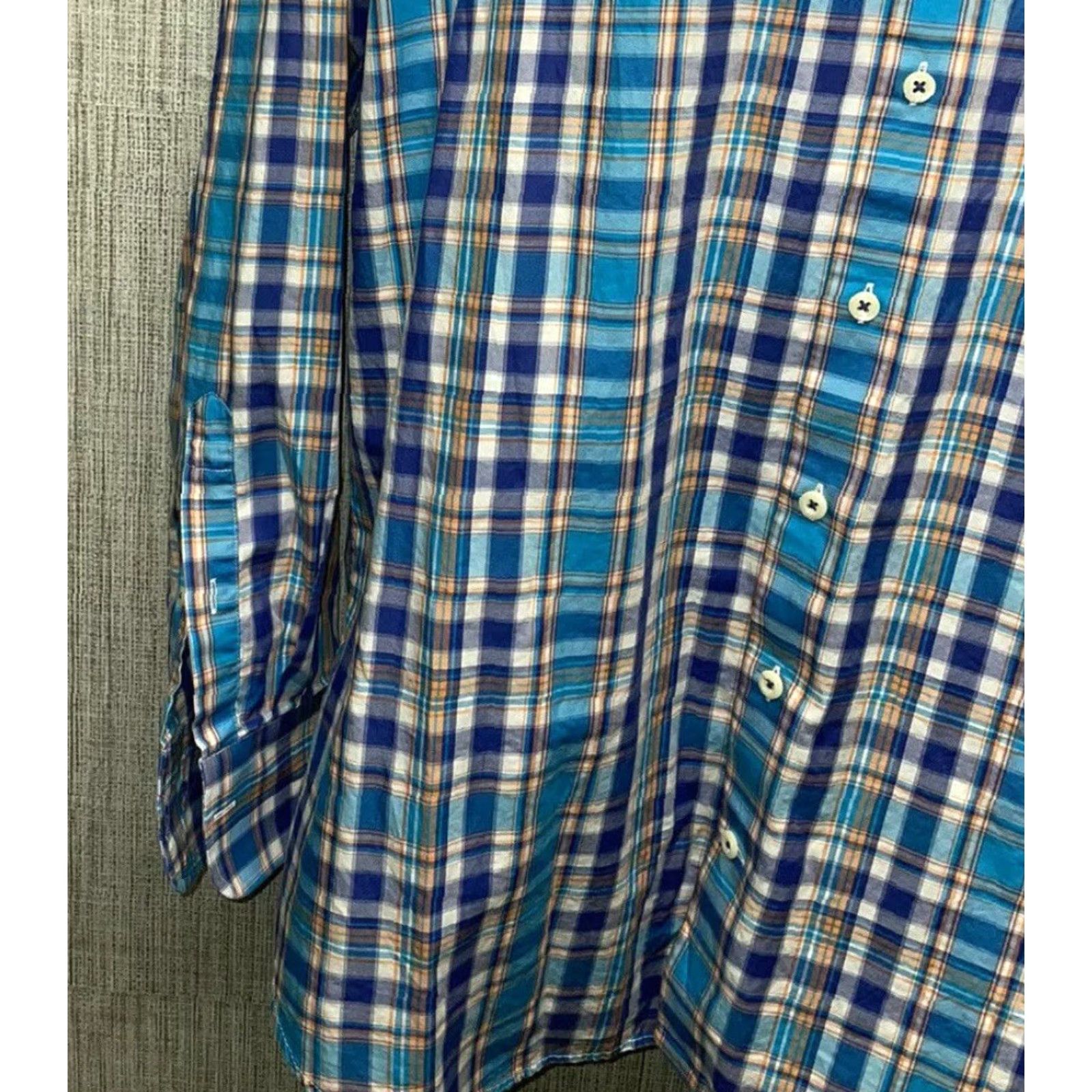Peter Millar Peter Millar Button-Down Shirt Men L Plaid 100% Cotton Multicolor Long Sleeve Regular Size Shirt Mens L Colorful Size US L / EU 52-54 / 3 - 5 Thumbnail