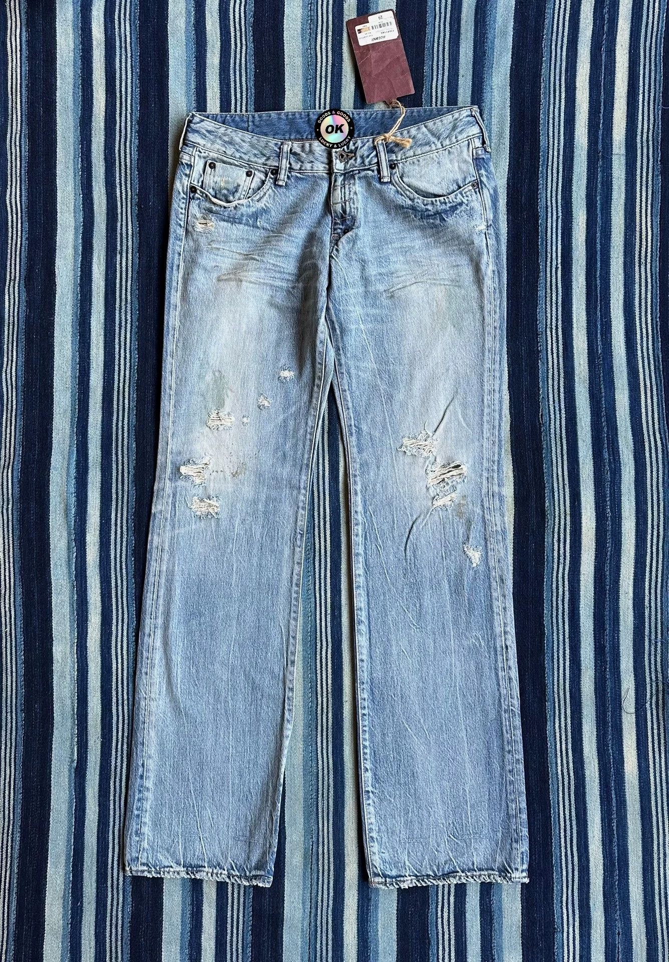 Prps Prps Purple Heavy Wash Dip Distressed Flare 29/31 Size US 29 - 1 Thumbnail
