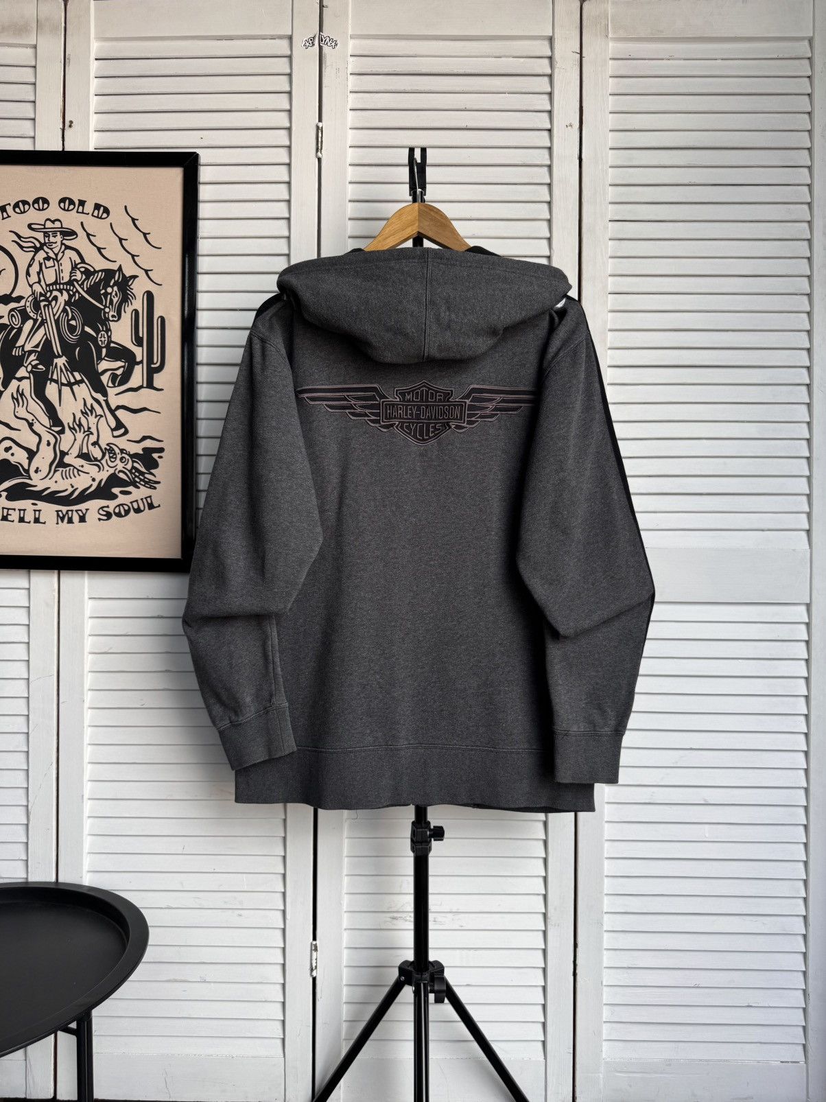 Harley Davidson Vintage Harley Davidson Big Logo Black Zip Up Hoodie Size US S / EU 44-46 / 1 - 2 Thumbnail