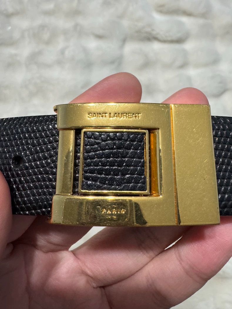 Yves Saint Laurent Saint Laurent Black Gold Belt 2502-Nextarrow Size ONE SIZE - 3 Thumbnail