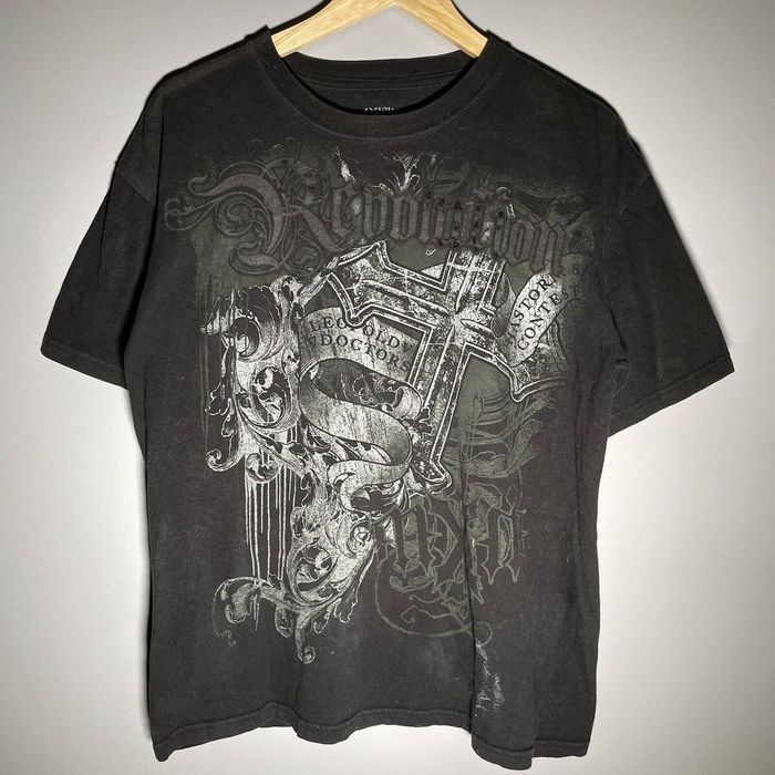 Affliction Y2k Revolution Affliction Grunge Cross Cyber Mallgoth Shirt 