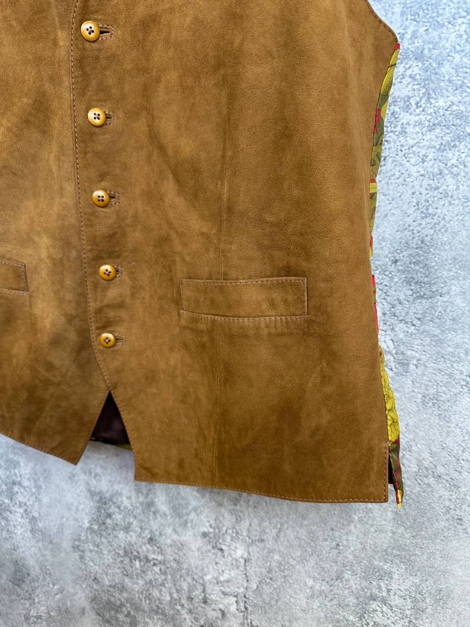 Bullock & Jones Bullock & Jones Suede Leather Waistcoat Vest Silk Pheasant Size 42R - 8 Thumbnail