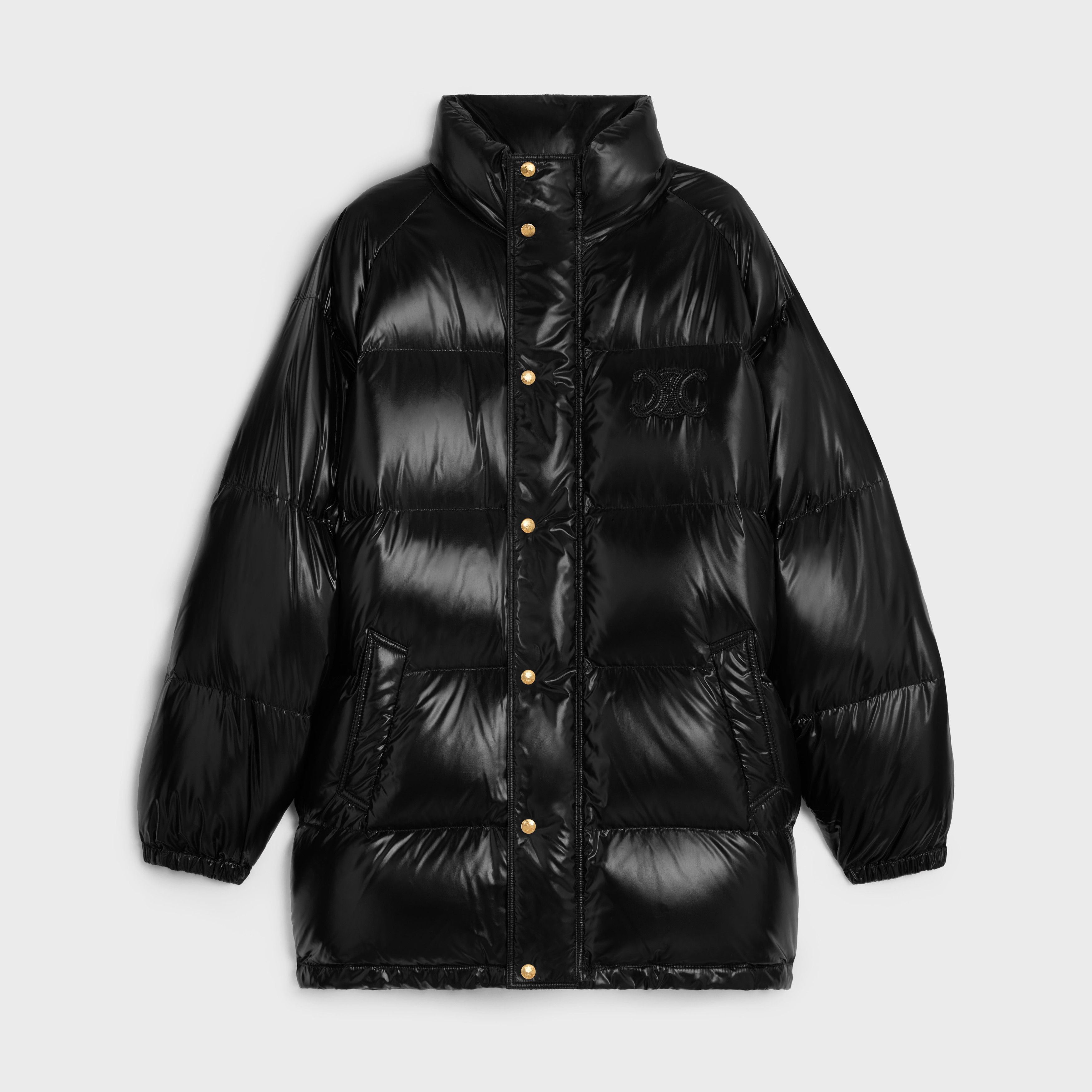 long triomphe down jacket in lightweight nylon