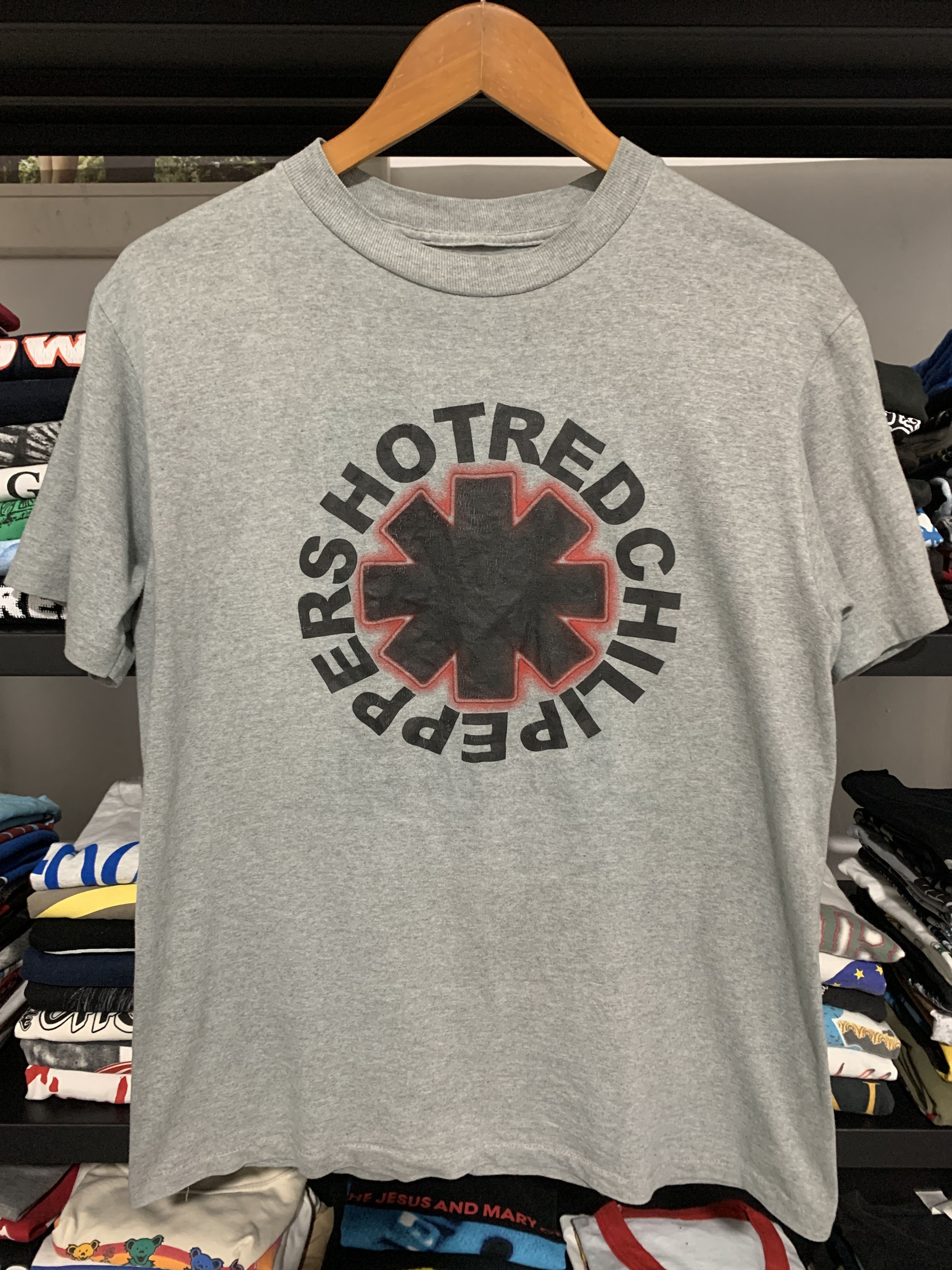 image of Band Tees x Rock Band Vintage Both Red Hot Chili Peppers Single Stitch in Grey, Men's (Size Large)
