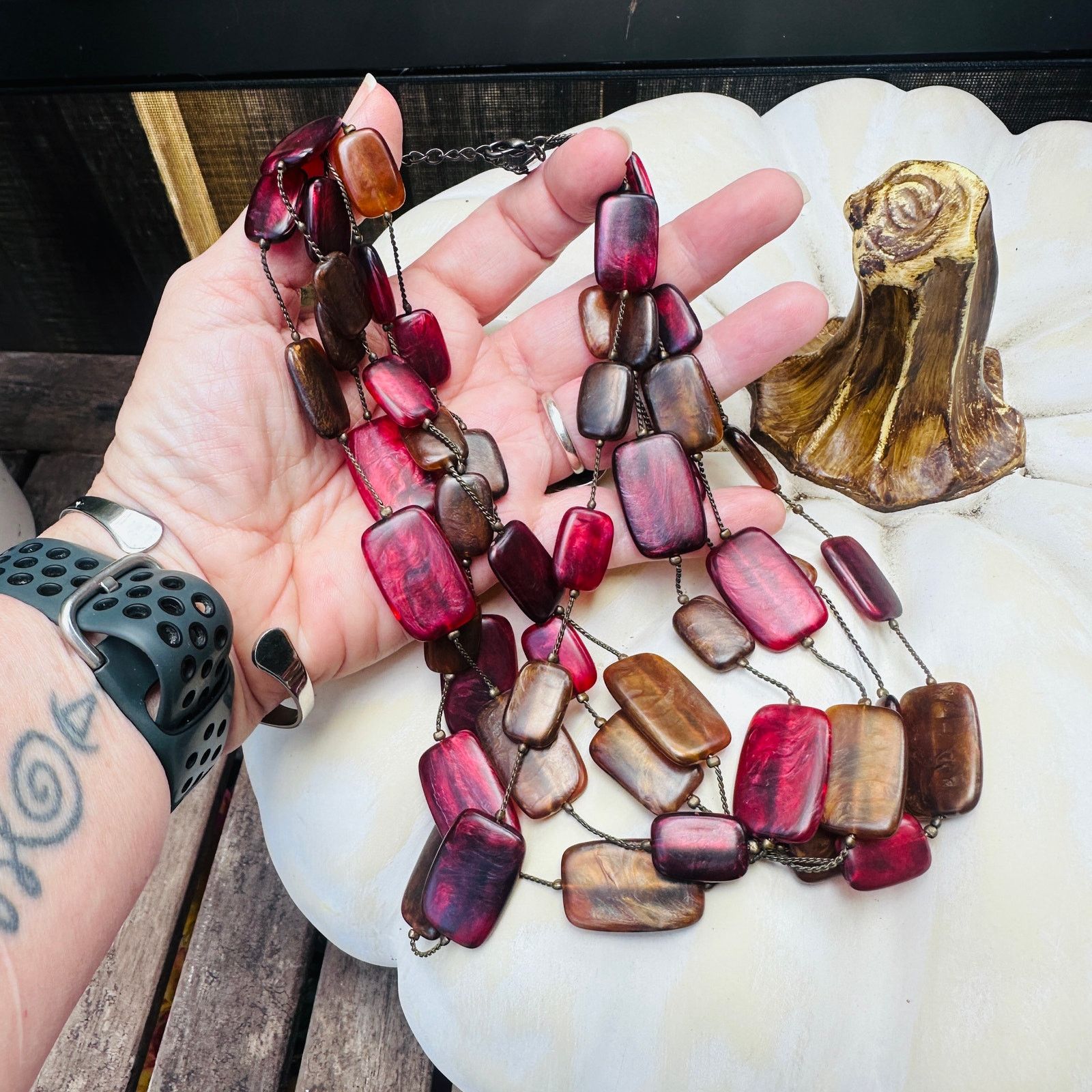 Chicos Chico's Multi Stand Lucite Statement Necklace Size ONE SIZE - 2 Thumbnail