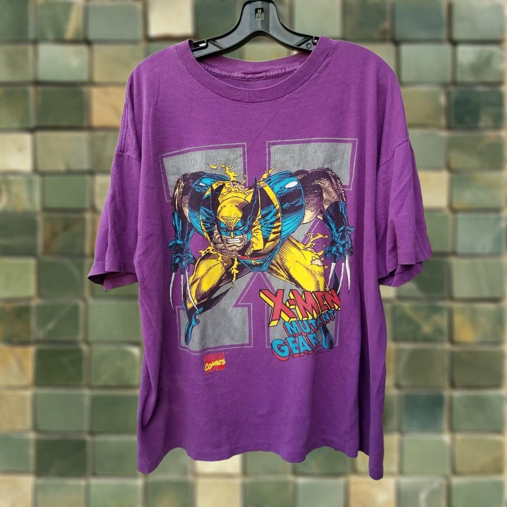 Fruit Of The Loom VINTAGE Marvel Wolverine Shirt Comics X-men 1994 Gambit Mens Large Mutant Gear Cotton T-Shirt Purple XL Men Mens Shirts 90s Size US XL / EU 56 / 4 - 1 Thumbnail