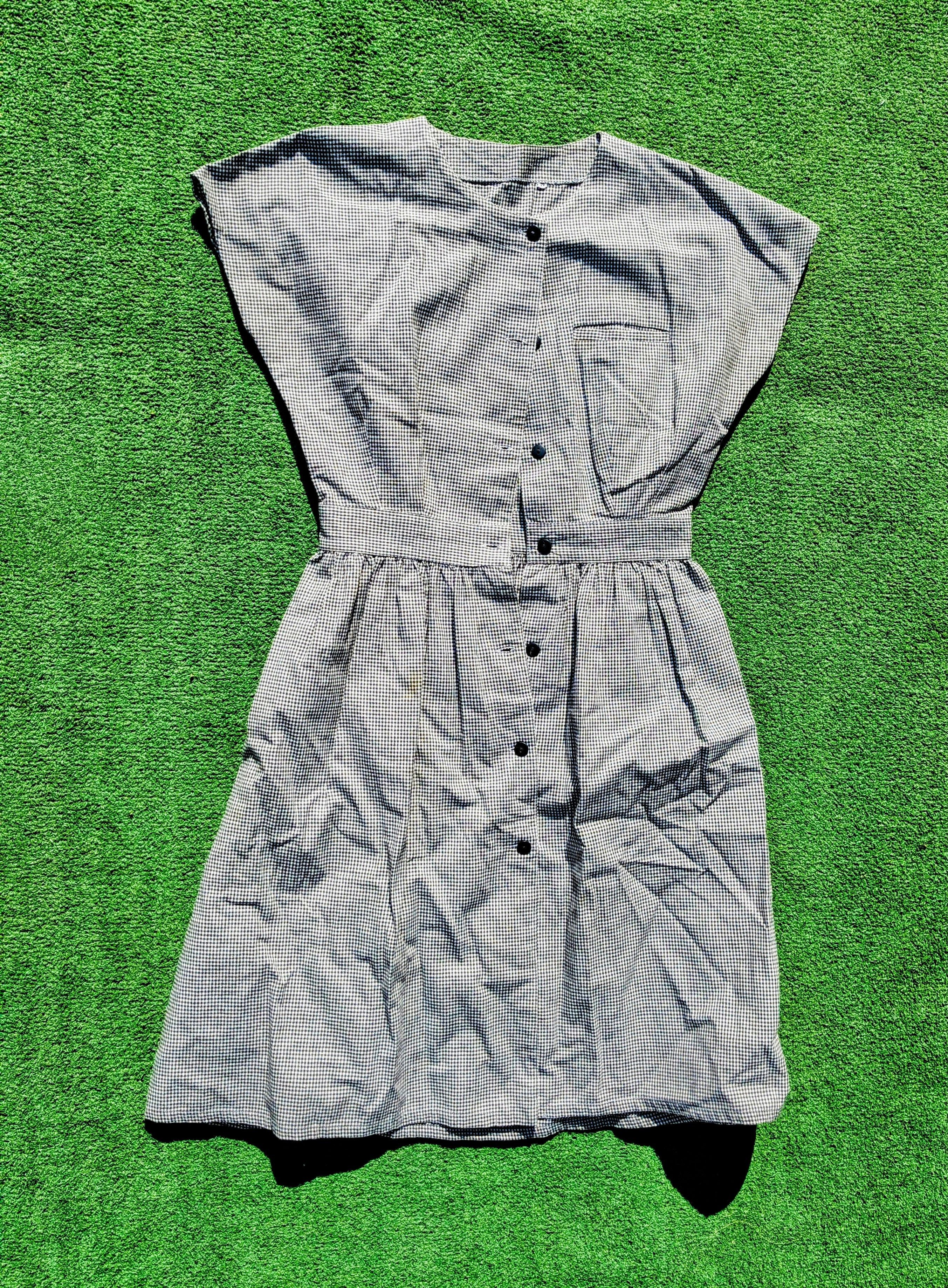Other Vintage Full-button MCM Gingham Fit & Flare Petite Dress Size M / US 6-8 / IT 42-44 - 5 Thumbnail