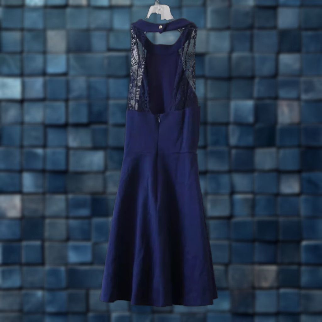 Lulus NWT Lulus Navy Blue LaceBack HighNeck Cocktail Dress XS Womens Mini Lace Back Party/Cocktail Dress Womens XS Blue Navy Size XS / US 0-2 / IT 36-38 - 1 Thumbnail