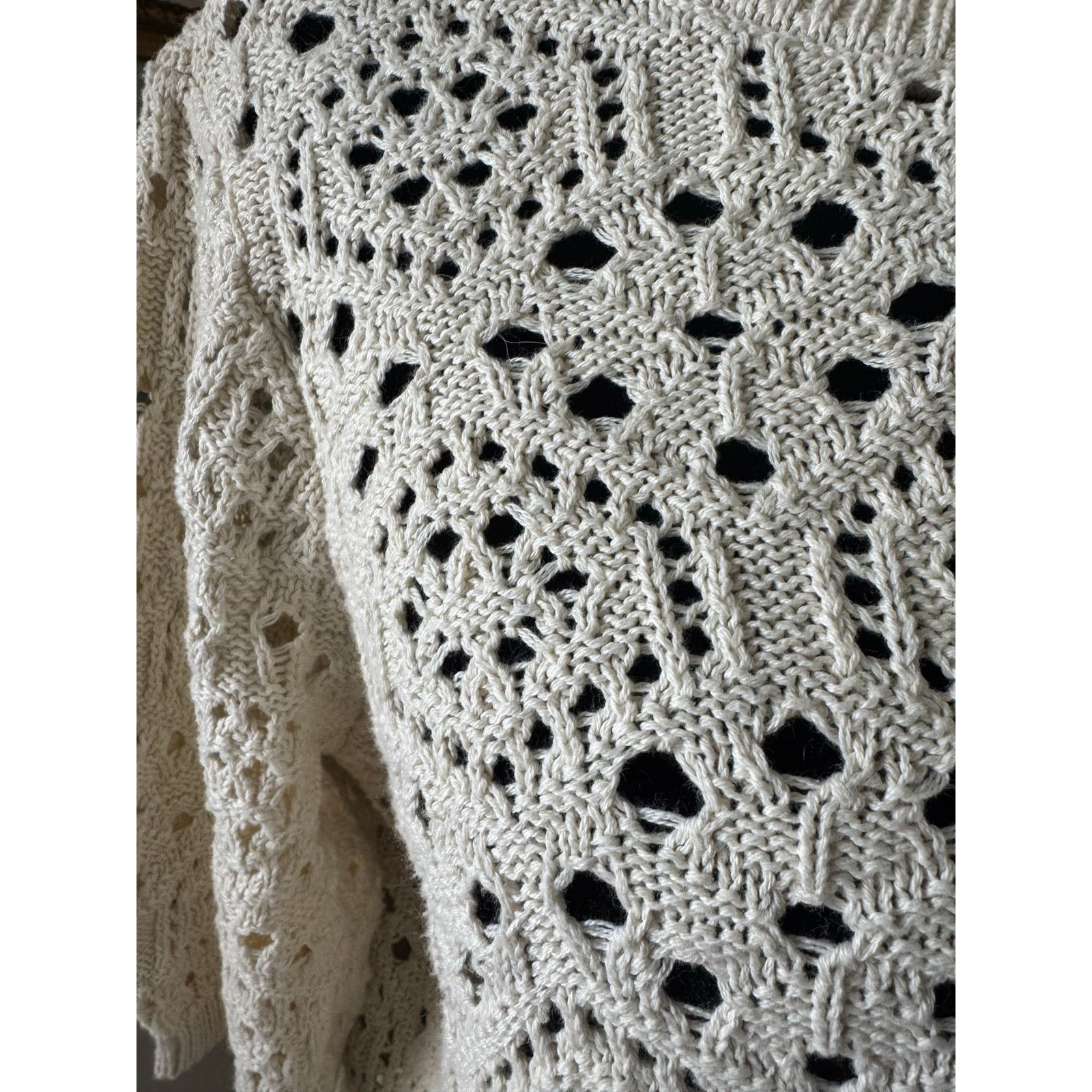 Other Vero Moda Cream Crochet Knit Sweater Size S Coquette Size S / US 4 / IT 40 - 3 Thumbnail