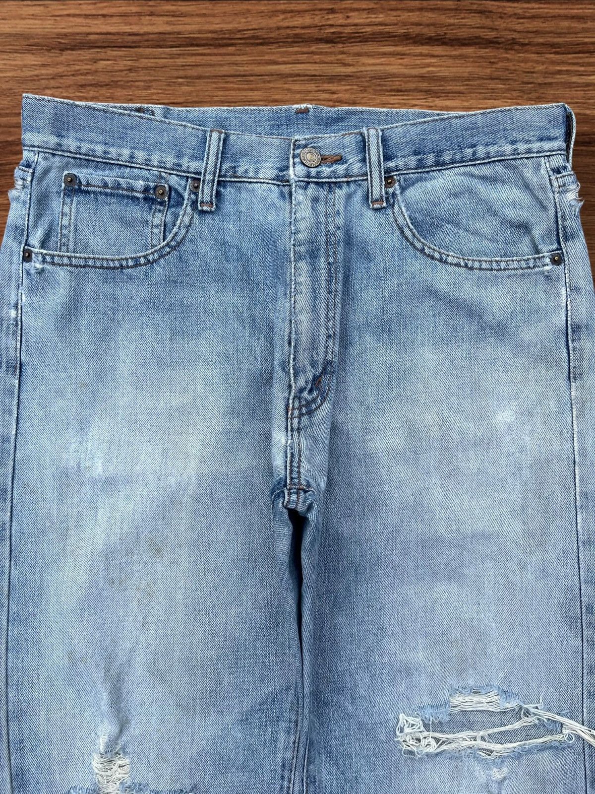 Hysteric Glamour Vintage Japanese Brand Blue Wash Distressed Frayed Leg Jeans Size US 32 / EU 48 - 3 Thumbnail
