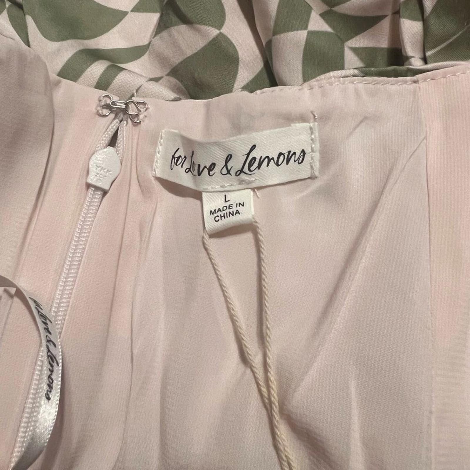 Other For Love and Lemons Women's L Green Leaf Print Mini Dress L Size L / US 10 / IT 46 - 5 Thumbnail