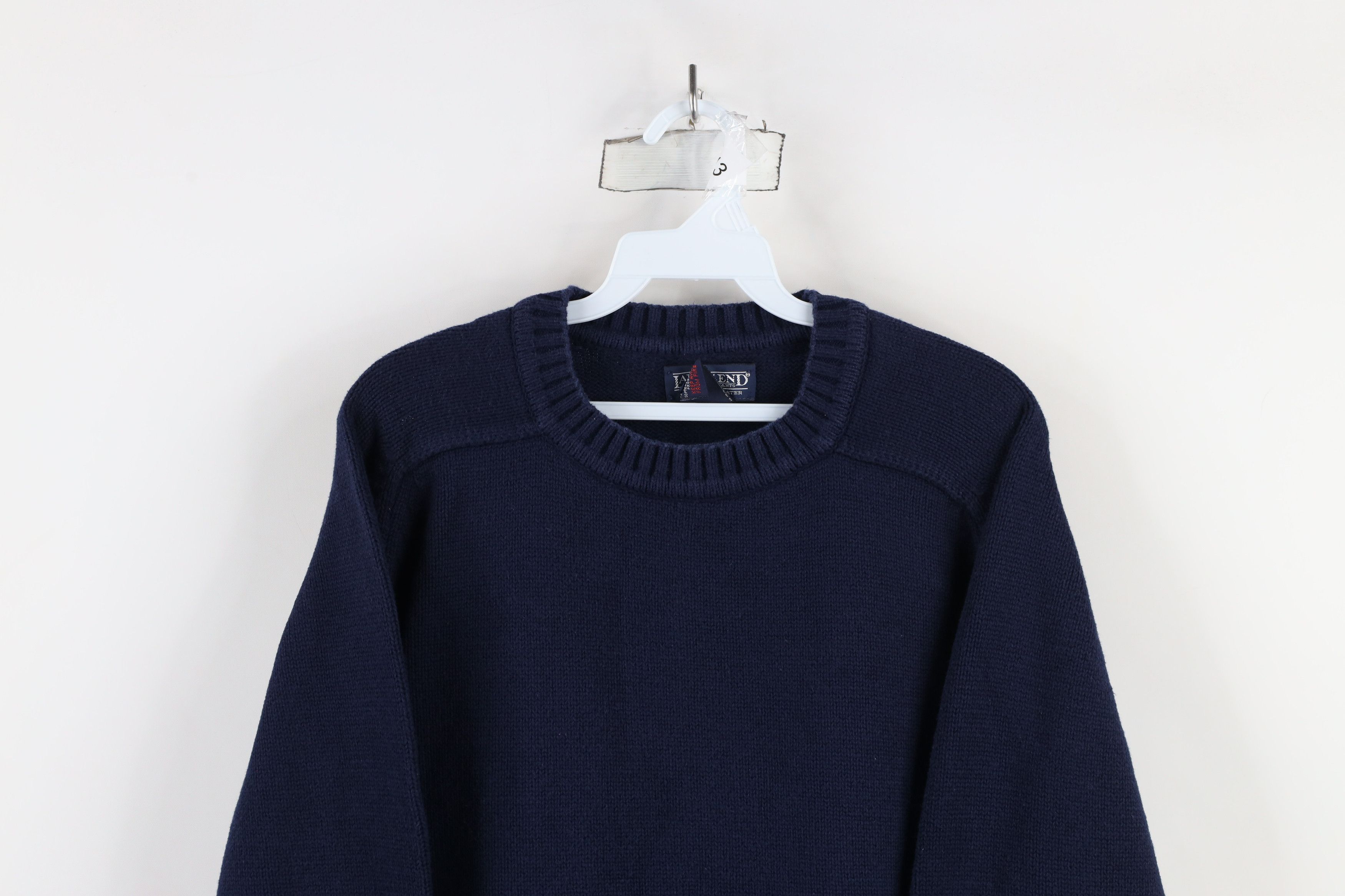 L.L. Bean × Vintage Vintage 90s LL Bean Cotton Knit Crewneck Sweater Blue USA Size M / US 6-8 / IT 42-44 - 2 Thumbnail