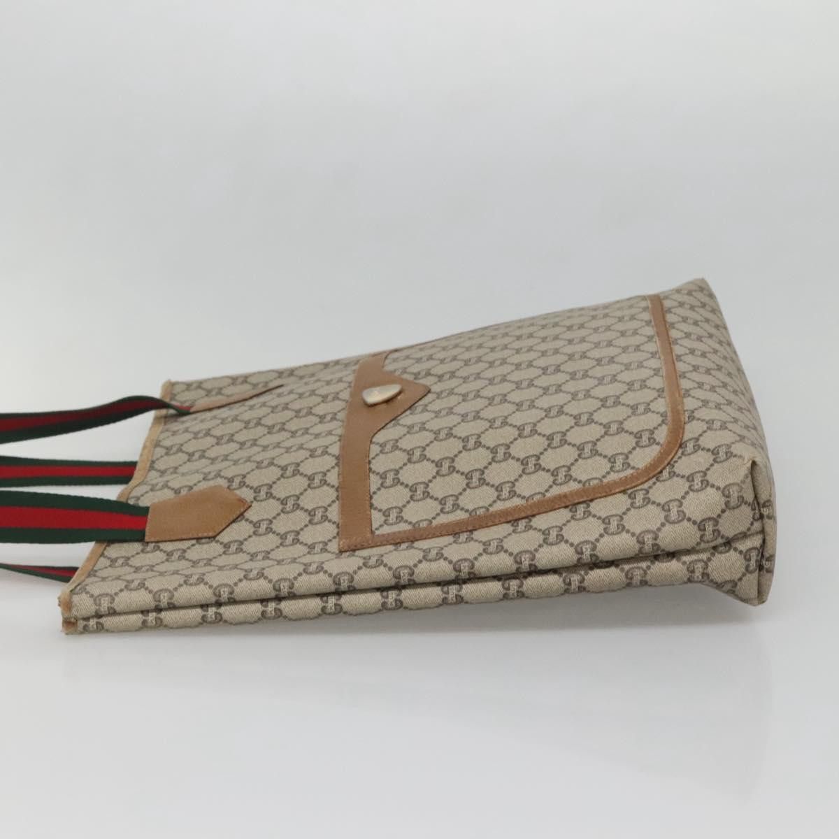 Gucci GUCCI GG Plus Supreme Web Sherry Line Tote Bag Pvc Beige Size ONE SIZE - 4 Thumbnail