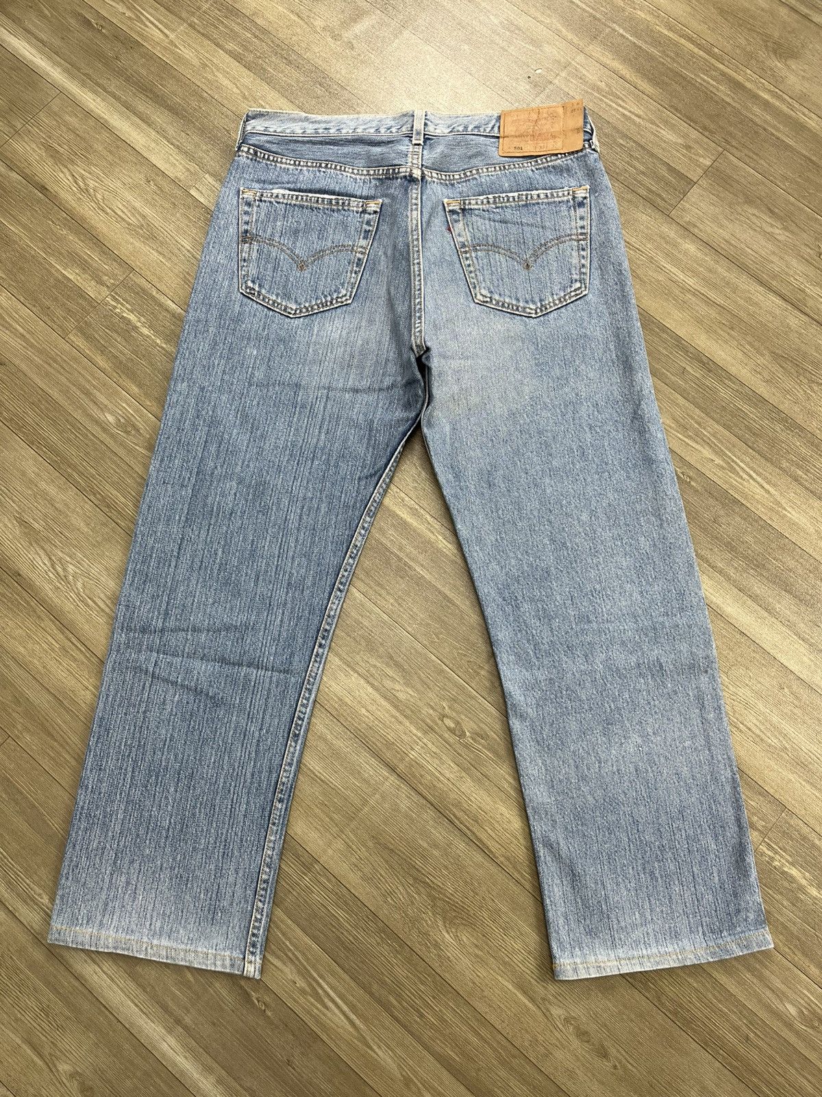 Levi's Vintage Clothing 🇺🇸1990s Vintage Levis 501 33x32 Straight Leg Light Blue Jeans Size US 32 / EU 48 - 22 Thumbnail
