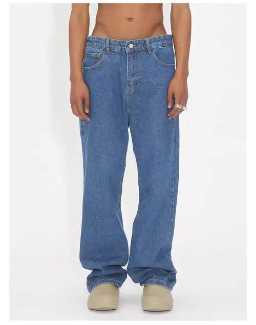 VIBE Vintage Street Casual Straight Leg Dark Blue Jeans Size US 32 / EU 48 - 2 Thumbnail