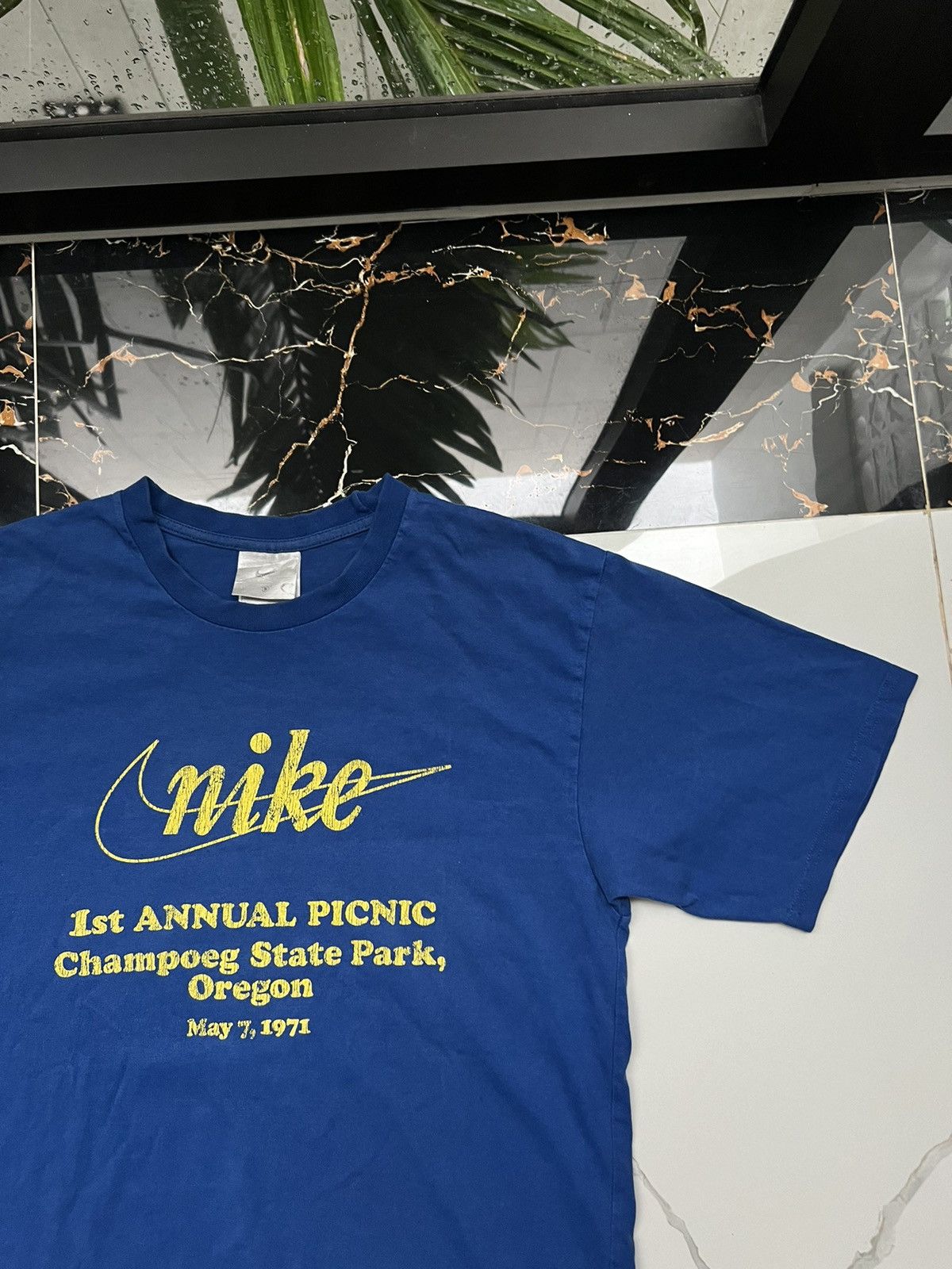 Nike × Vintage 90's NIKE OREGON RETRO BIG SWOOSH LOGO TEE 71 PICNIC Size US S / EU 44-46 / 1 - 2 Thumbnail