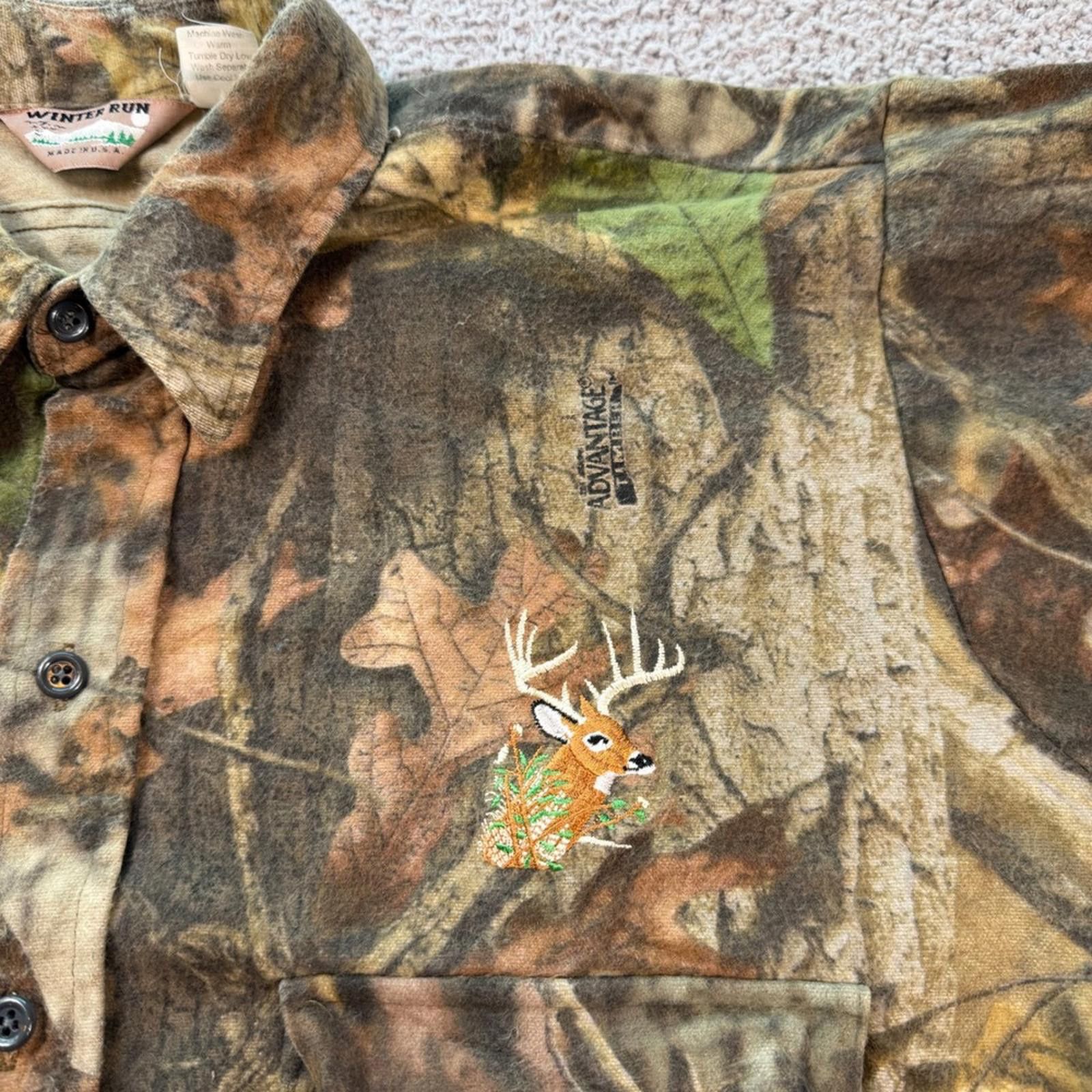 Other Vintage Winter Run Mens XL Camo Flannel Shirt Buck Size US XL / EU 56 / 4 - 2 Thumbnail