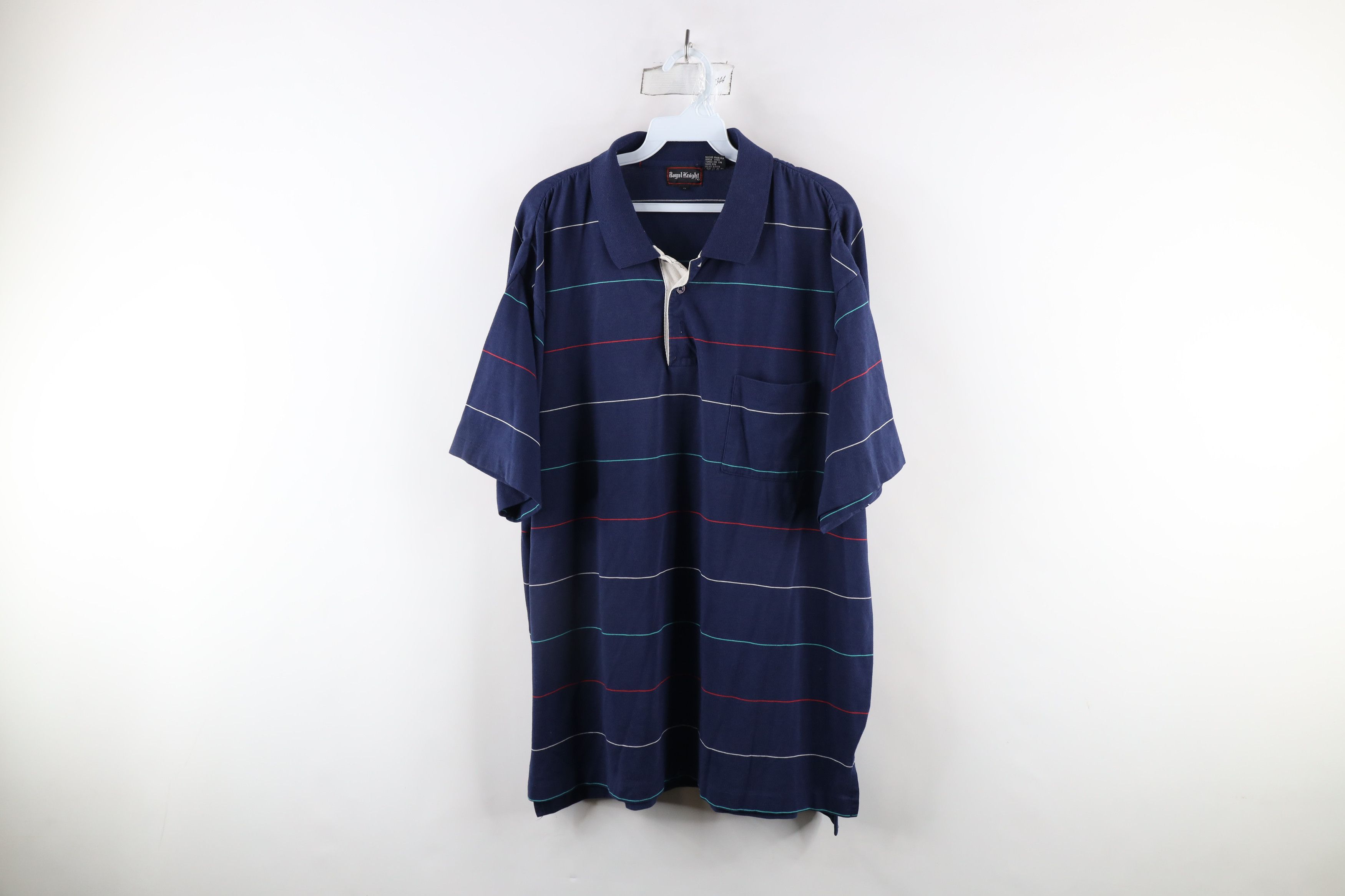 Vintage Vintage 90s Streetwear Striped Knit Collared Golf Polo Shirt Size US XXL / EU 58 / 5 - 1 Thumbnail