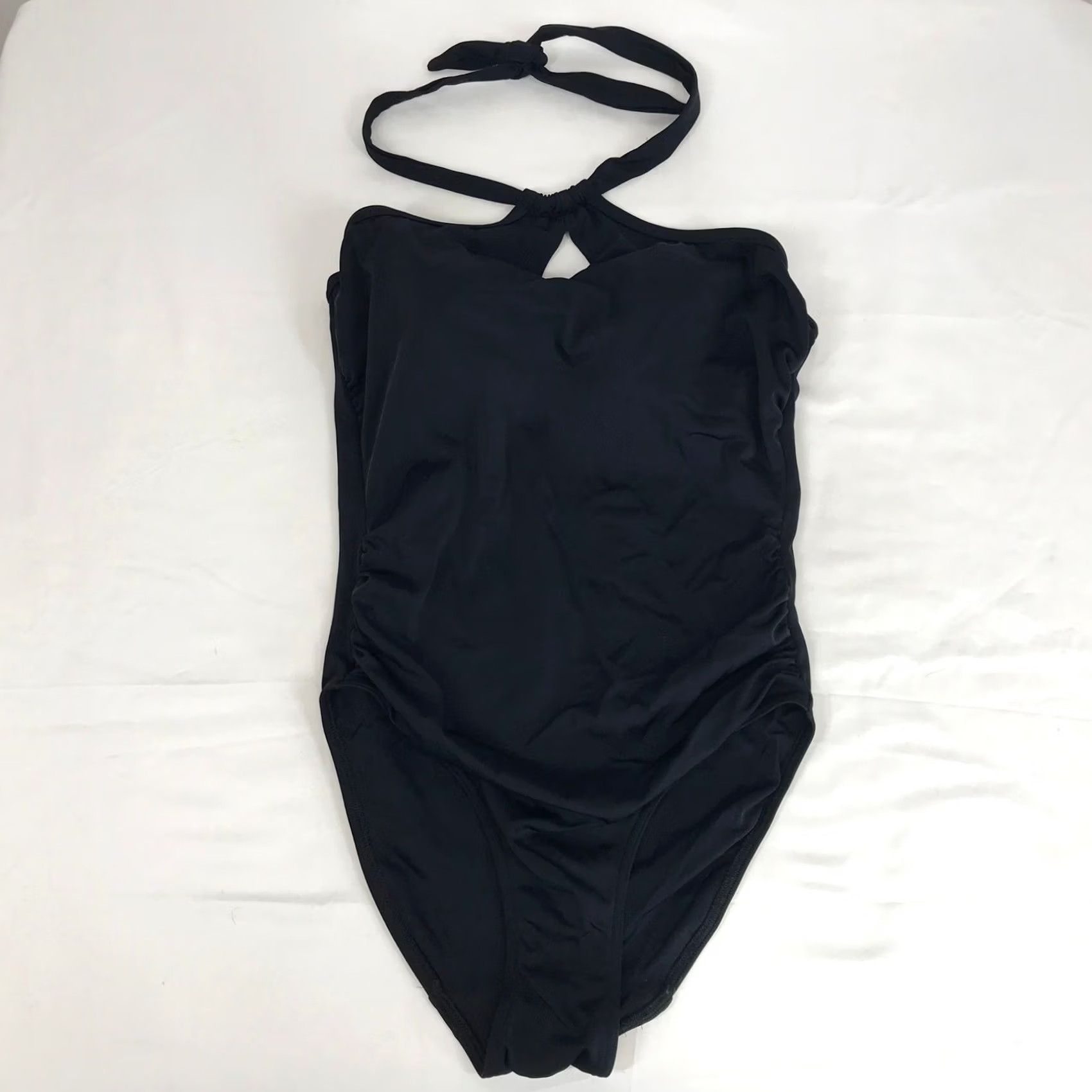 Vintage Freya One Piece Swimsuit US 32D Black Underwire Halter Ruched Keyhole AS3948BLK Size ONE SIZE - 2 Thumbnail