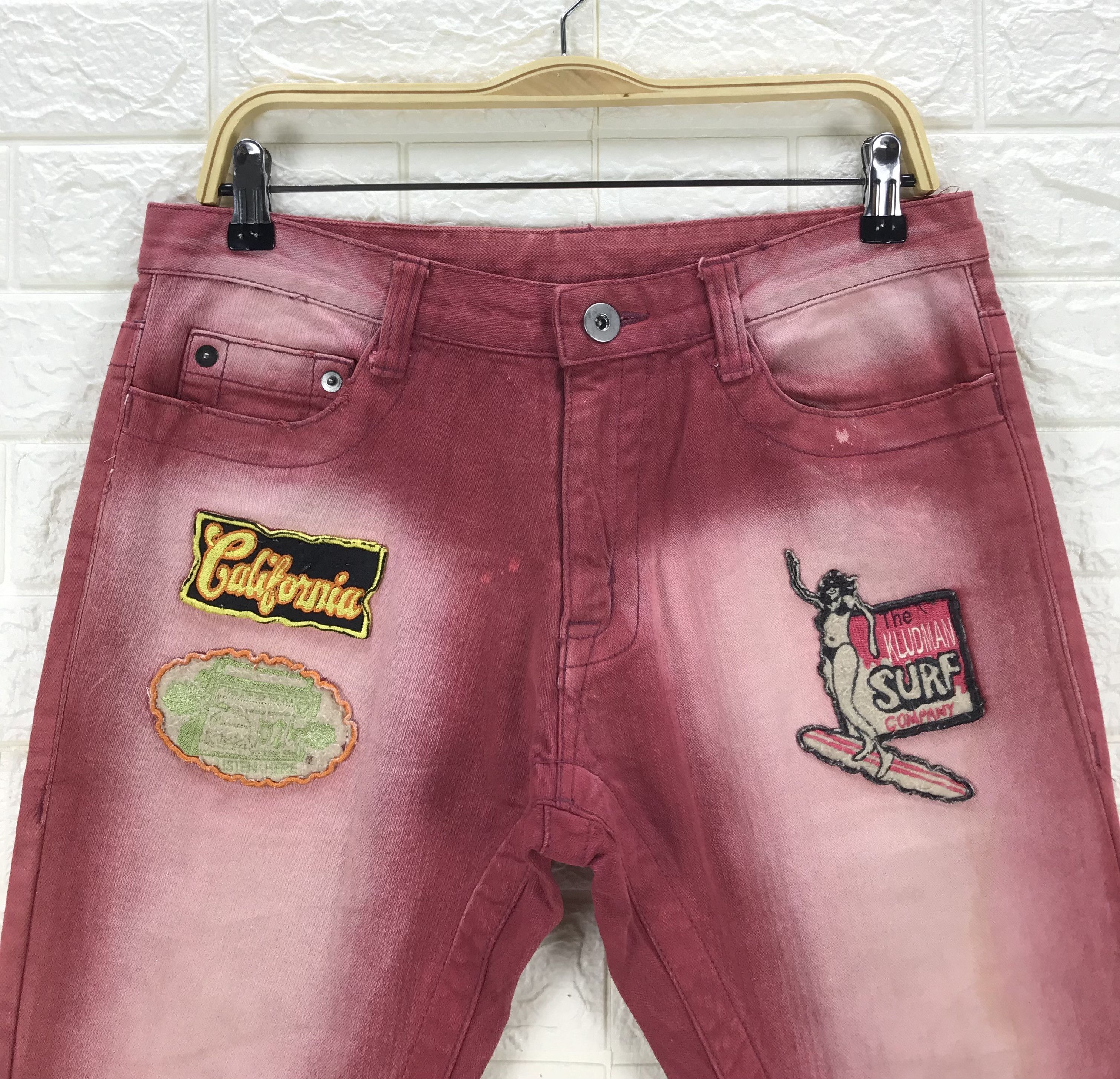 Hysteric Glamour Vintage Hysteric Glamour Patched Hawaiian Flare Jeans Size US 32 / EU 48 - 4 Thumbnail