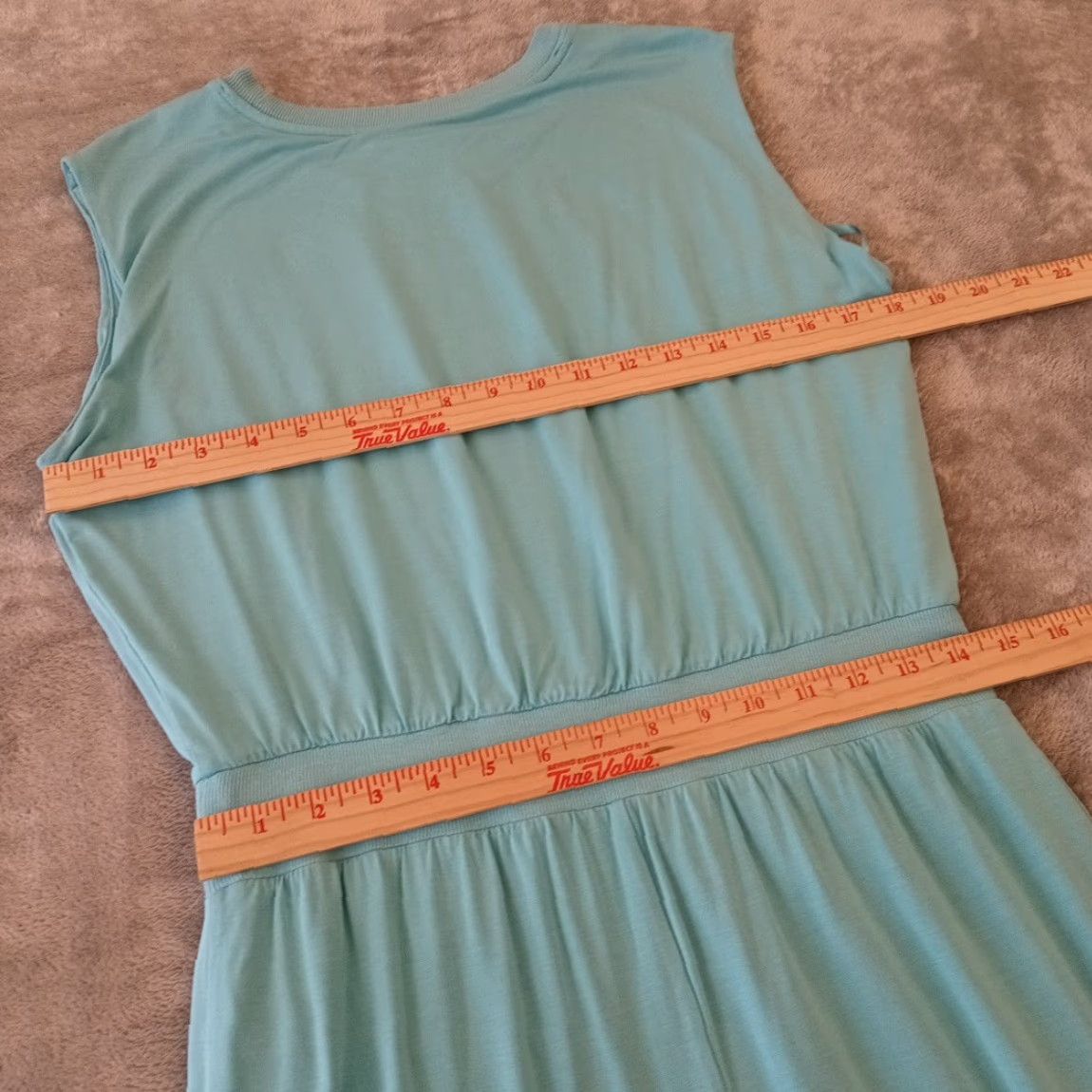 Athleta Athleta Maxi Dress M Blue Long Sleeveless Pullover Lined Slit Size M / US 6-8 / IT 42-44 - 6 Thumbnail