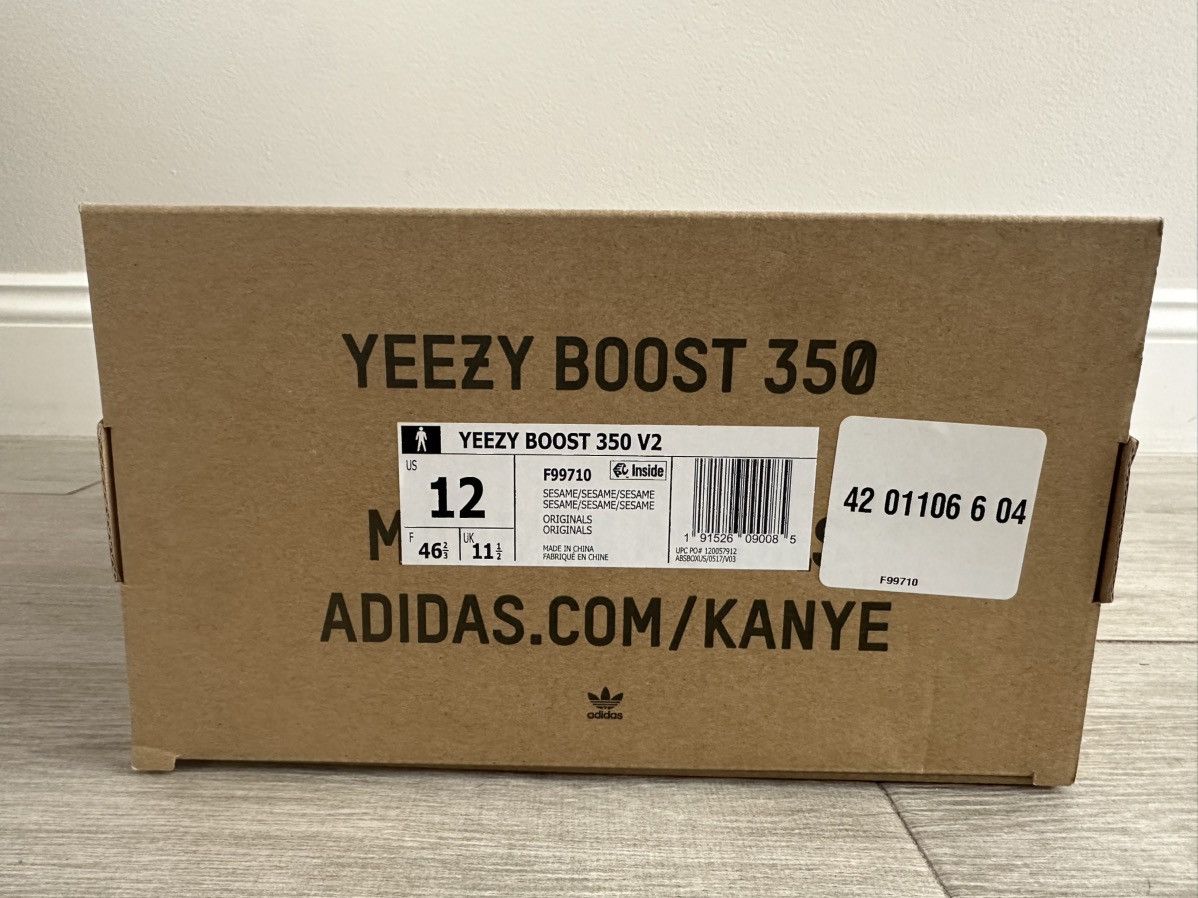 Adidas Men's ADIDAS Yeezy Boost 350 V2 Sesame F99710 Sesame Size 12 Size US 12 / EU 45 - 12 Thumbnail